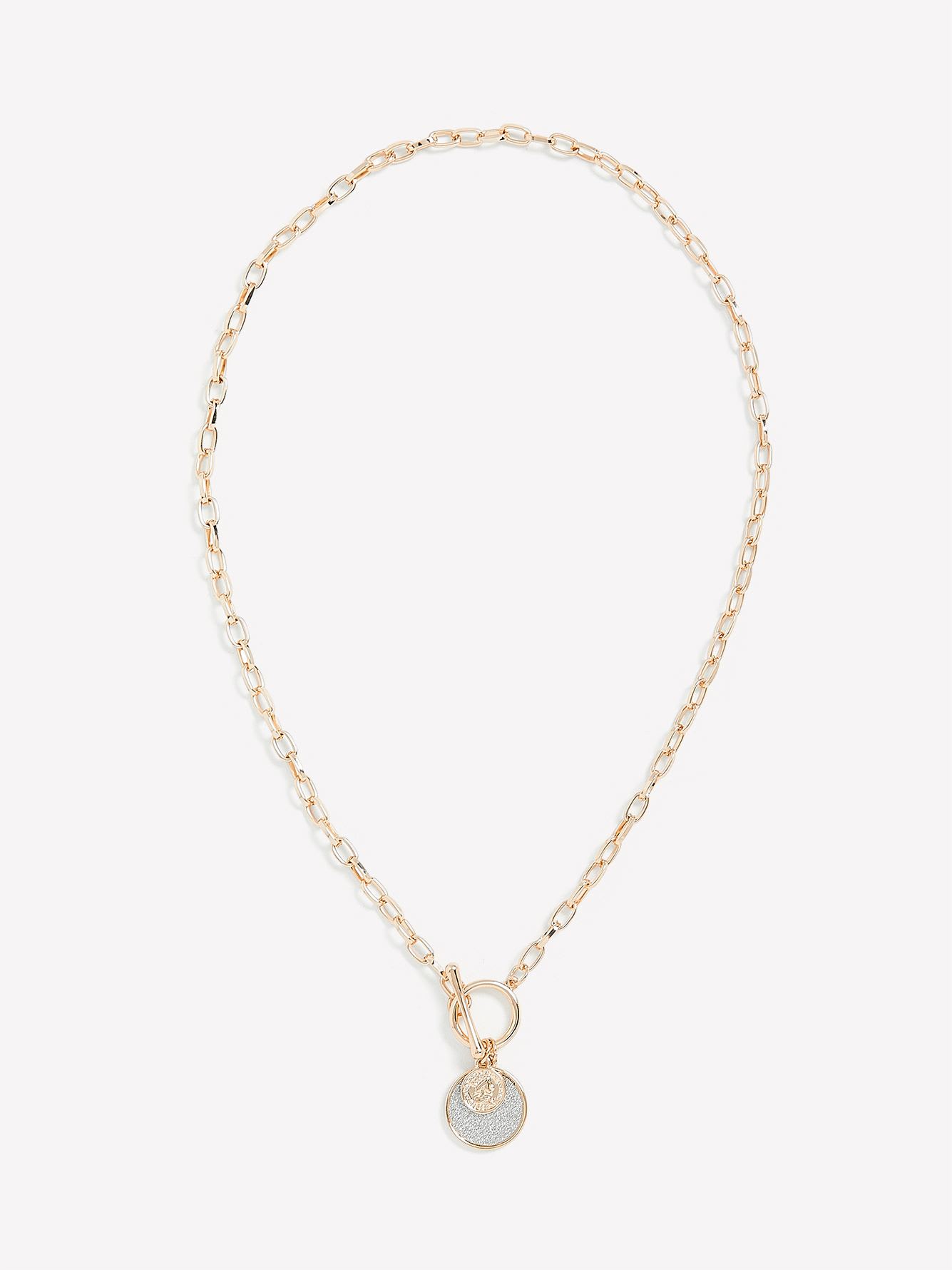 T-Bar Short Necklace with Paper Glitter Pendant