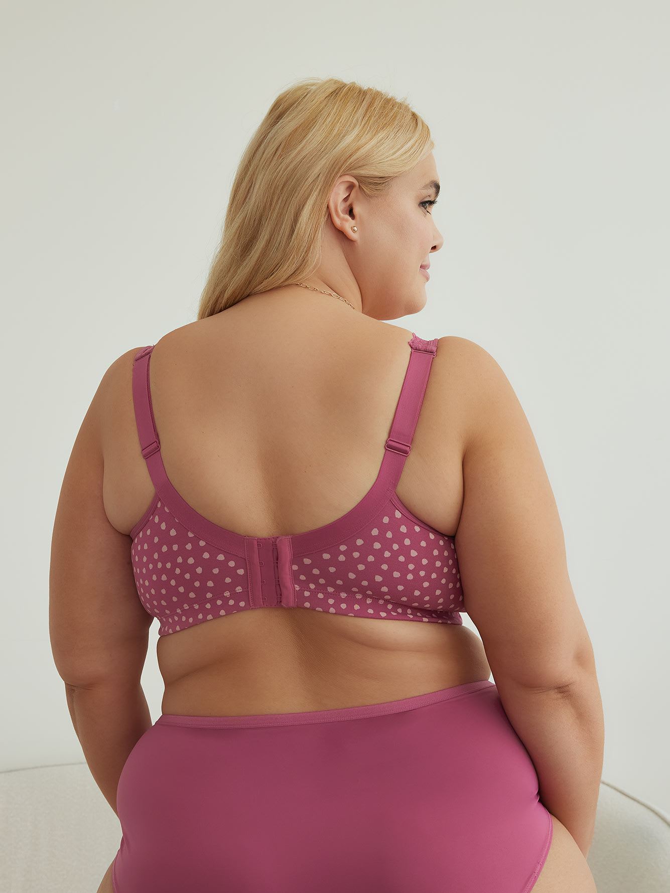 Soft Cup Wirefree Polka-Dot Bra with Lace Trim - ti Voglio