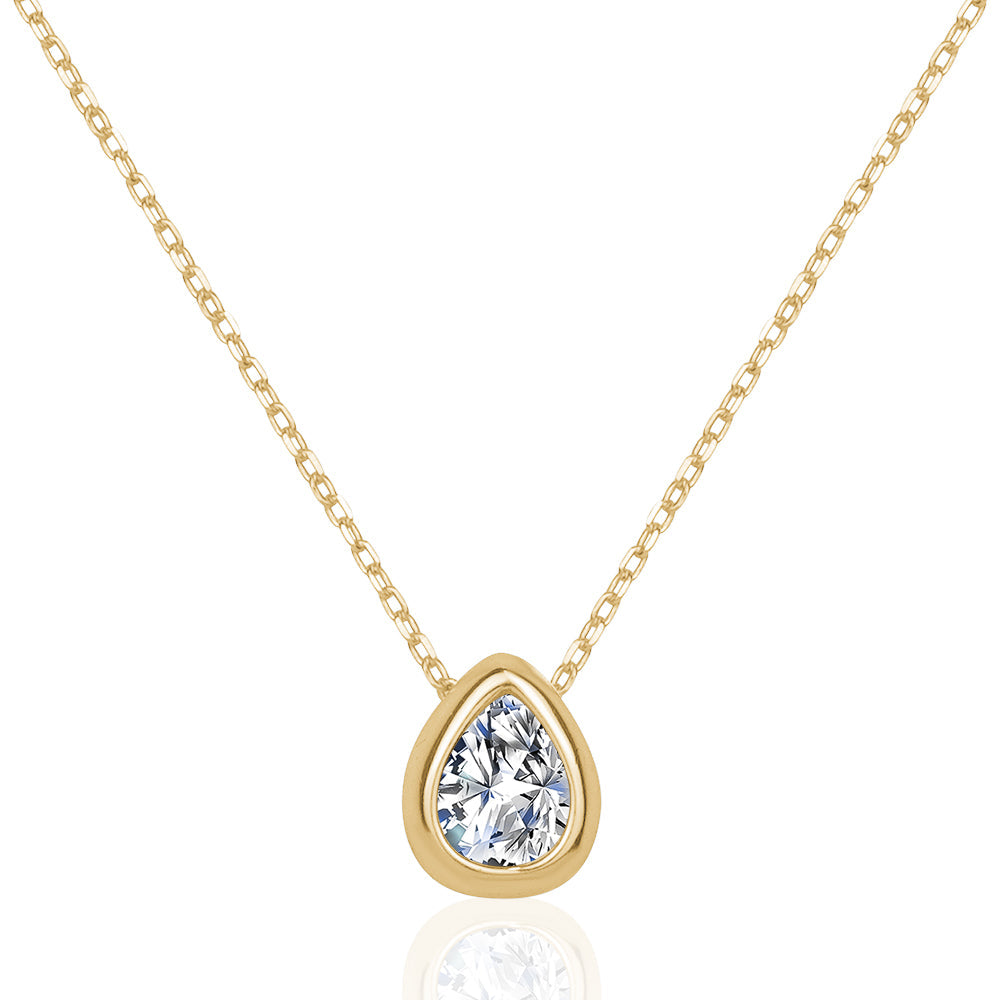 Club Rochelier 5A Cubic Zirconia Teardrop Minimalist Necklace