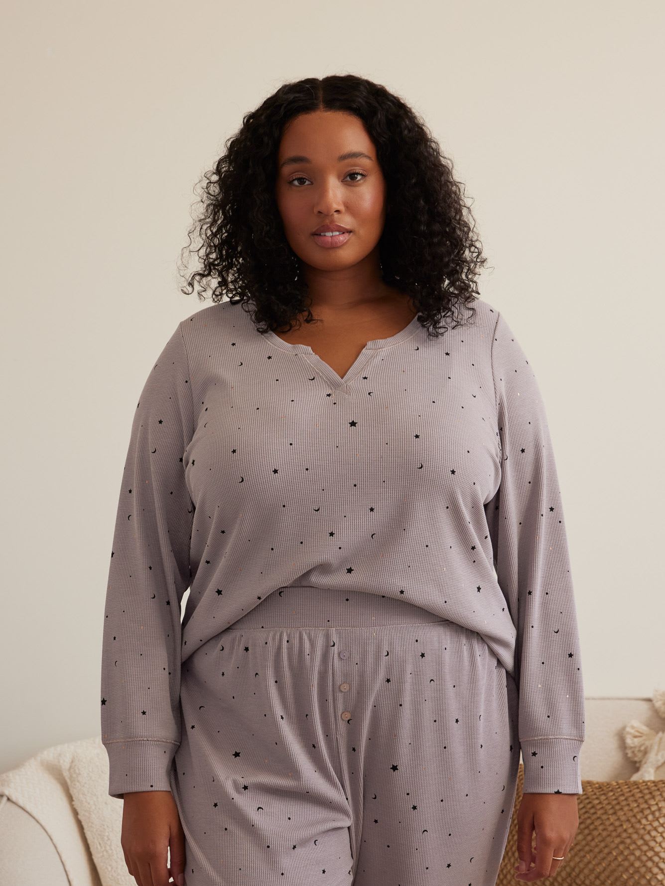 Moon & Star Thermal Knit Pyjama Top - ti Voglio