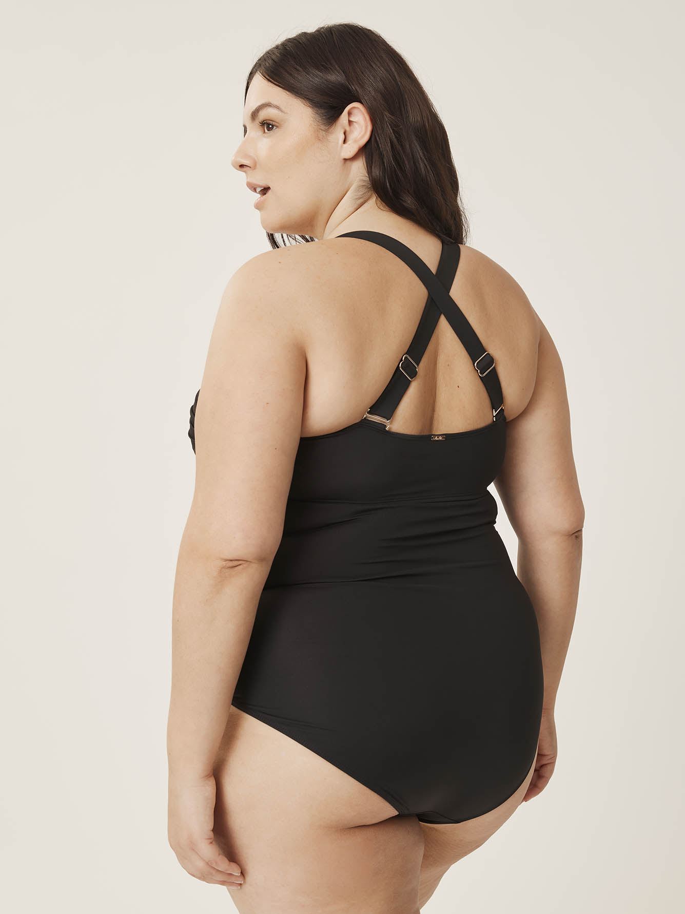 Black Twisted Front One-Piece Swimsuit - Anne Cole