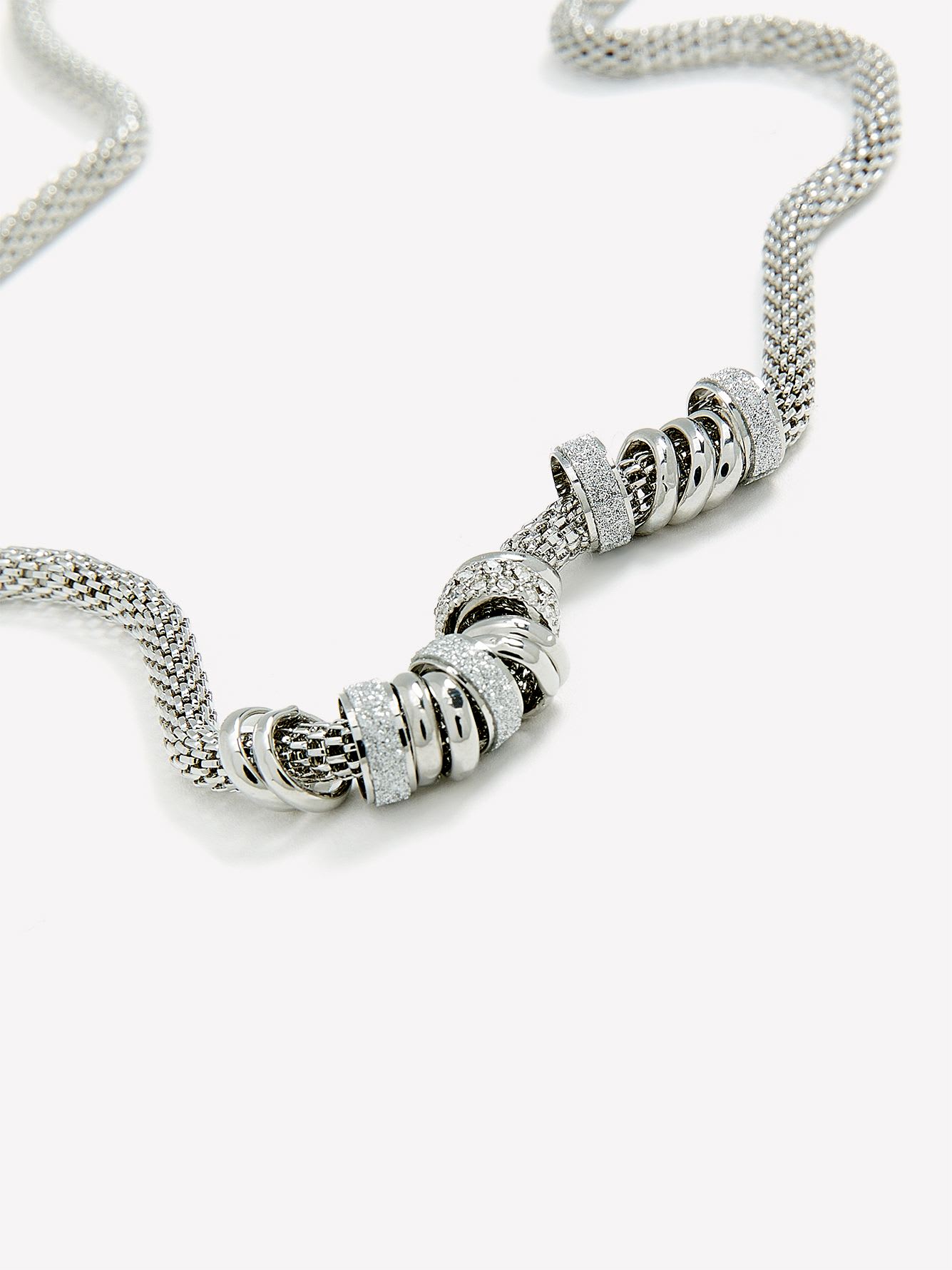 Short Necklace with Paper Glitter Circle Stones