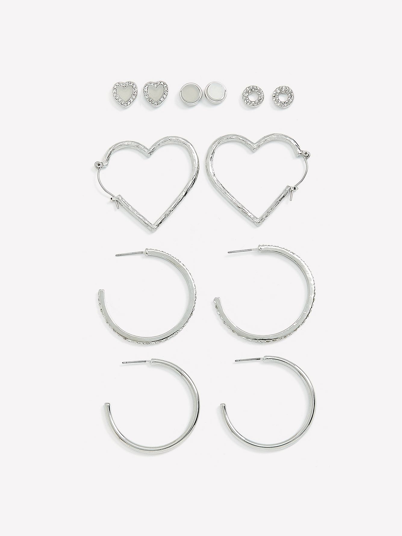 Assorted Hoop and Stud Earrings, pack of 6