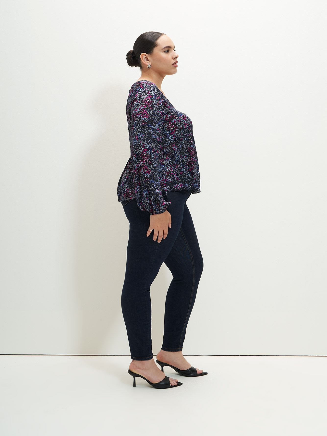 Floral Blouse with Balloon Sleeves - Addition Elle