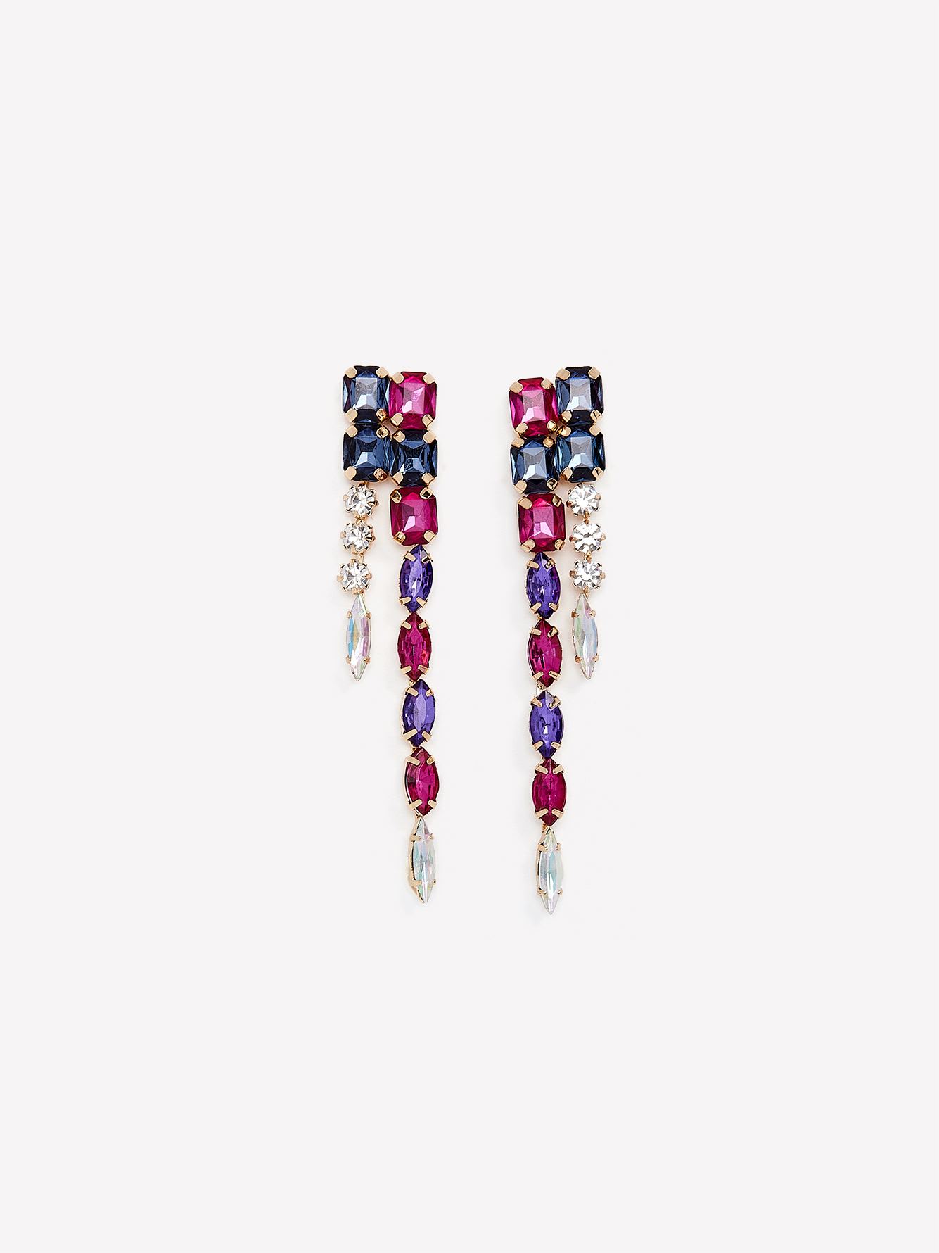Coloured Stones Drop Earrings