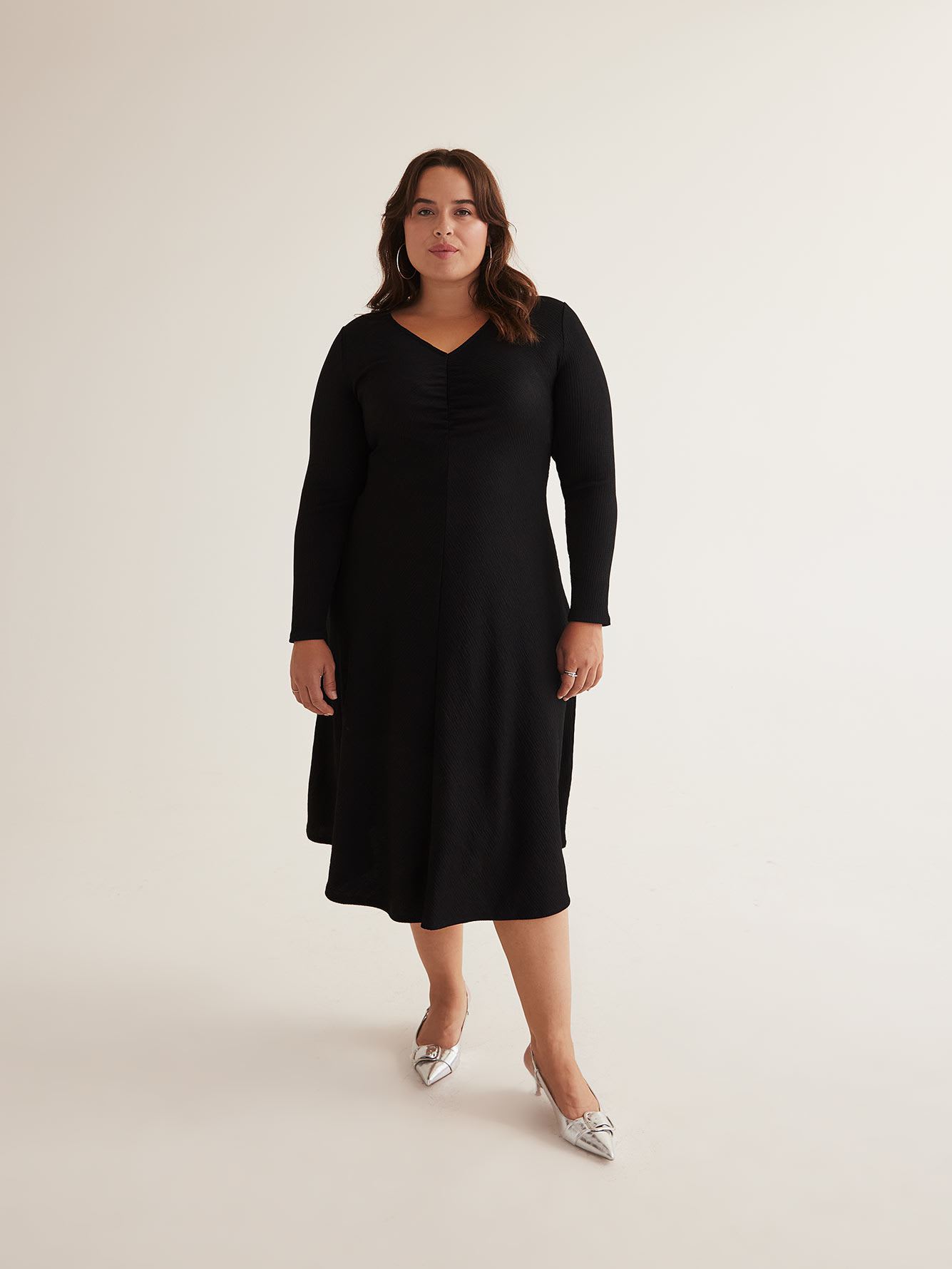 Textured Knit Midi Dress