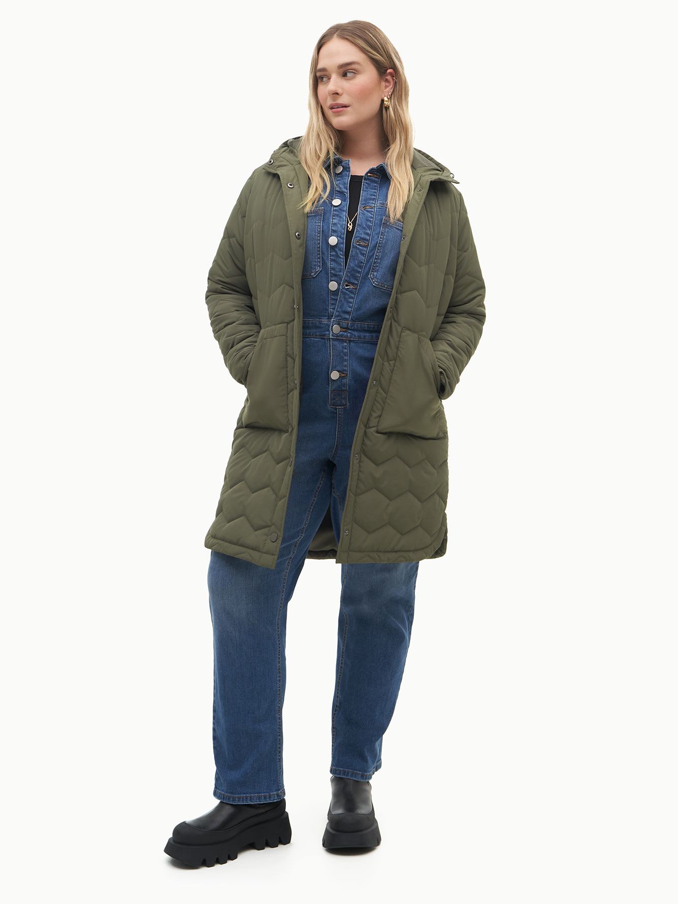 Responsible, Quilted Hooded Jacket - Addition Elle