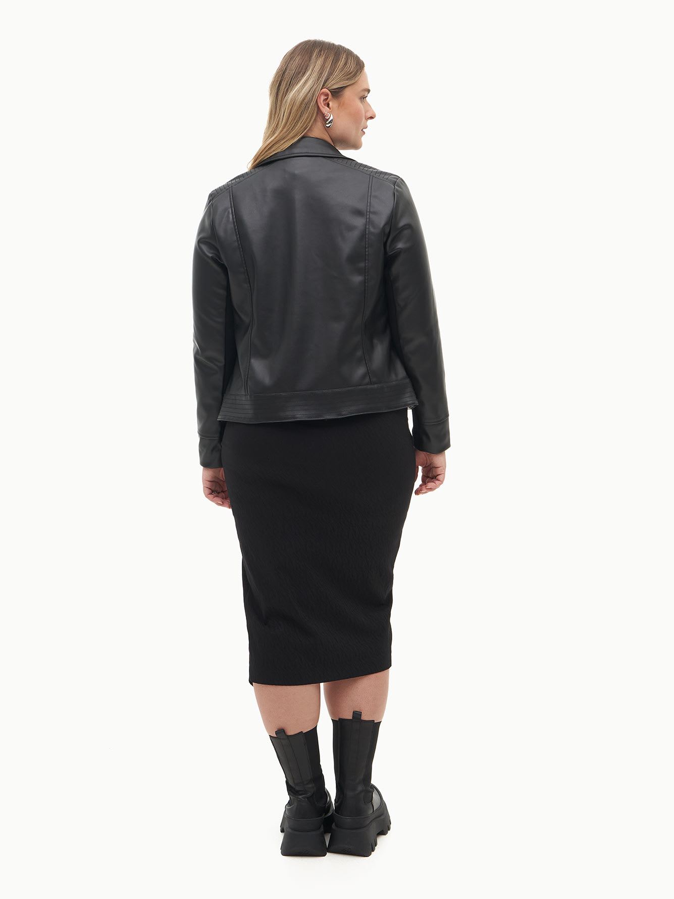 Faux-Leather Moto Jacket - Addition Elle