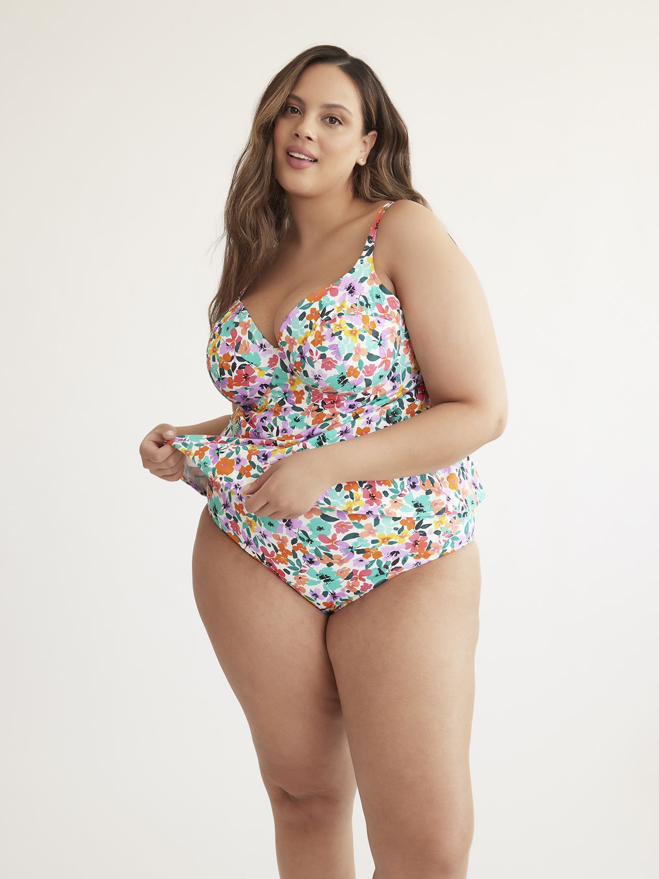 Printed Underwire Tankini Top