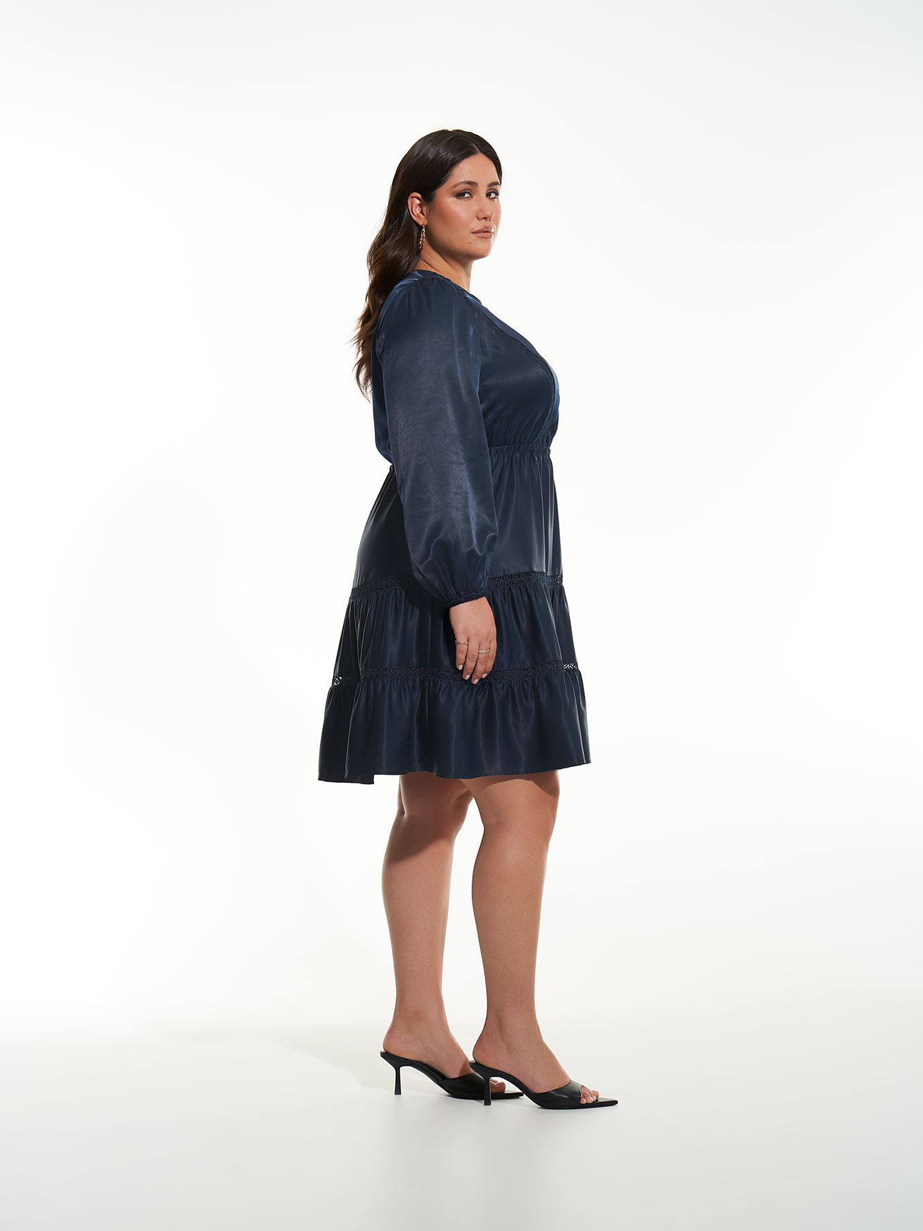 Satin Tiered Dress - Addition Elle