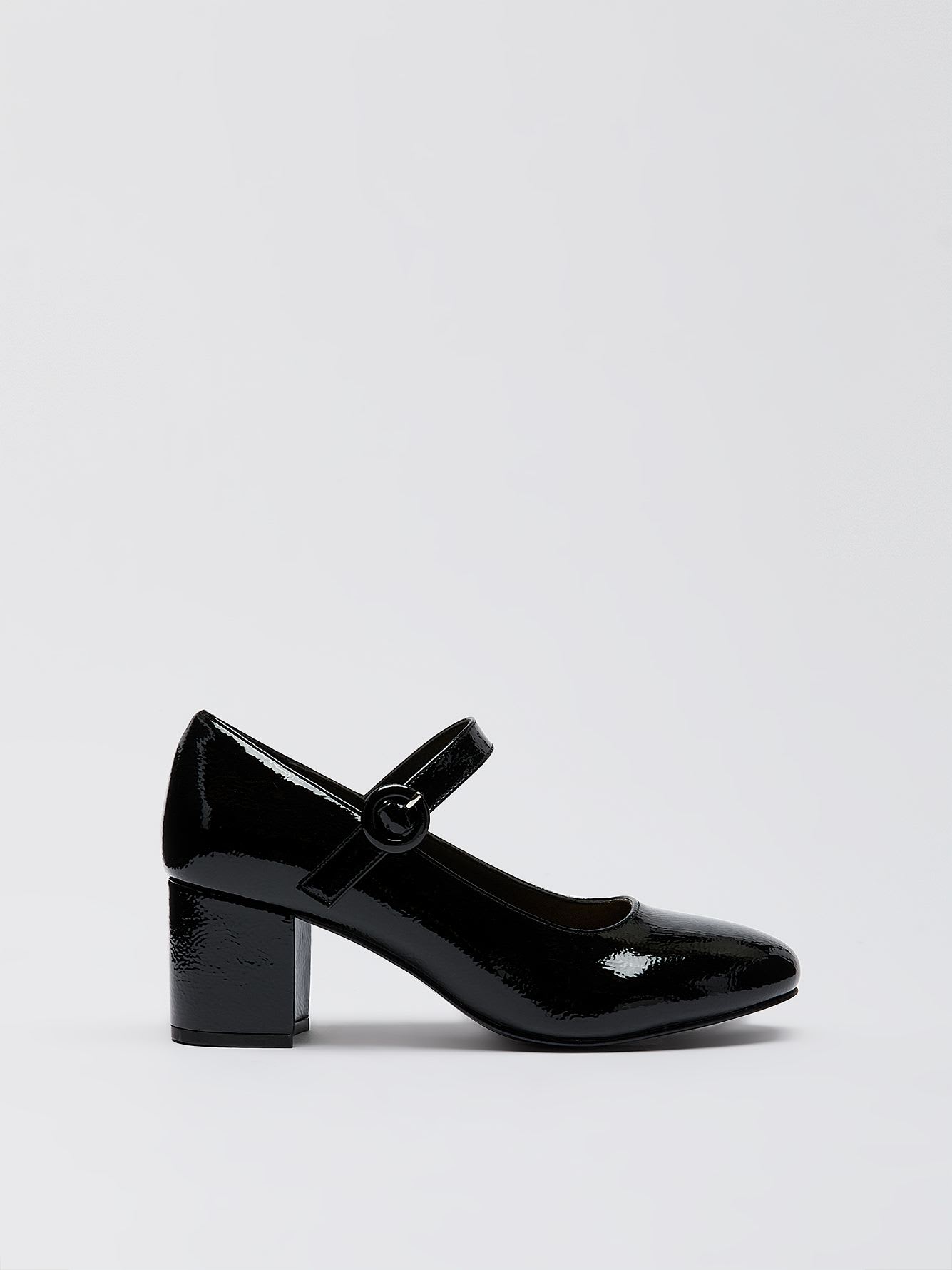 Extra Wide Width, Black Mary Jane Block Heel Shoes