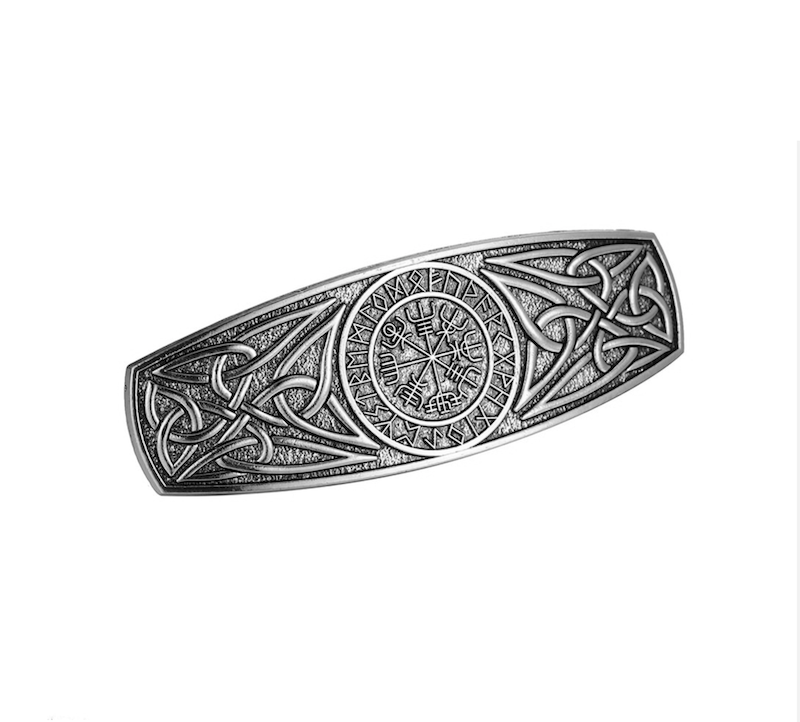 Goldtone & Silvertone Circular Celtic Set of 2 Hair Clips- Don't AsK