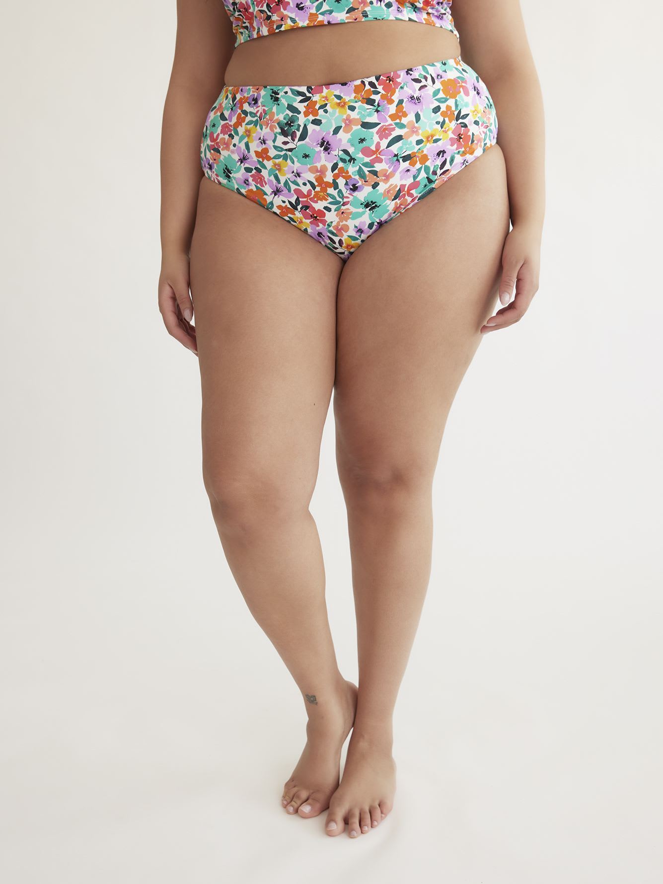 Floral/Stripe Reversible Swim Brief