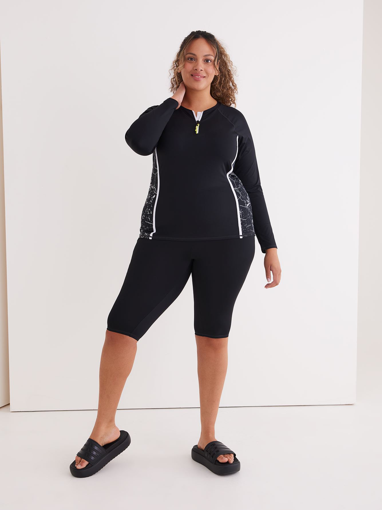 Knee-Length Solid Swim Shorts - Active Zone