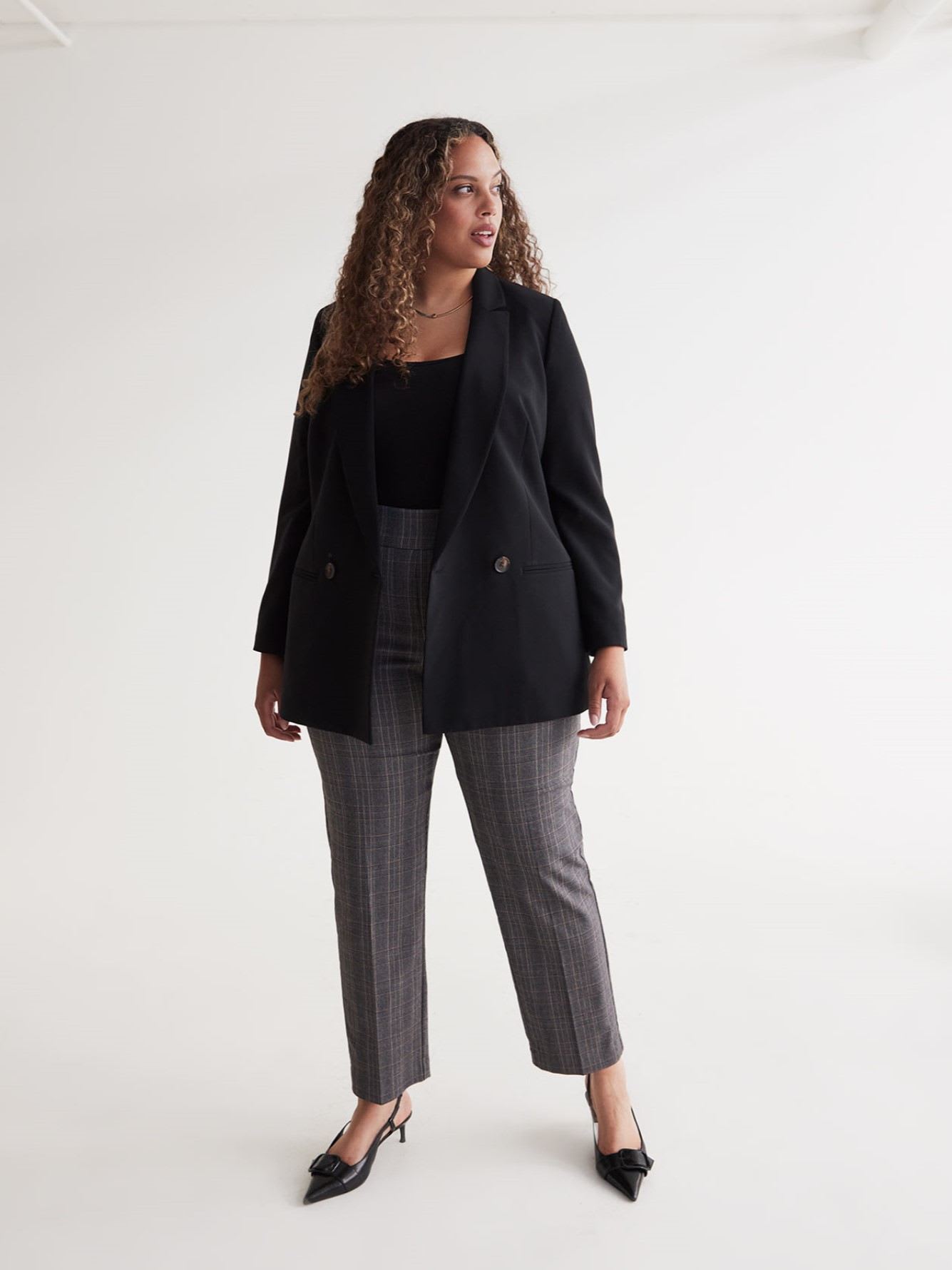 Petite, Plaid Straight-Leg Savvy Pant - PENN. Essentials