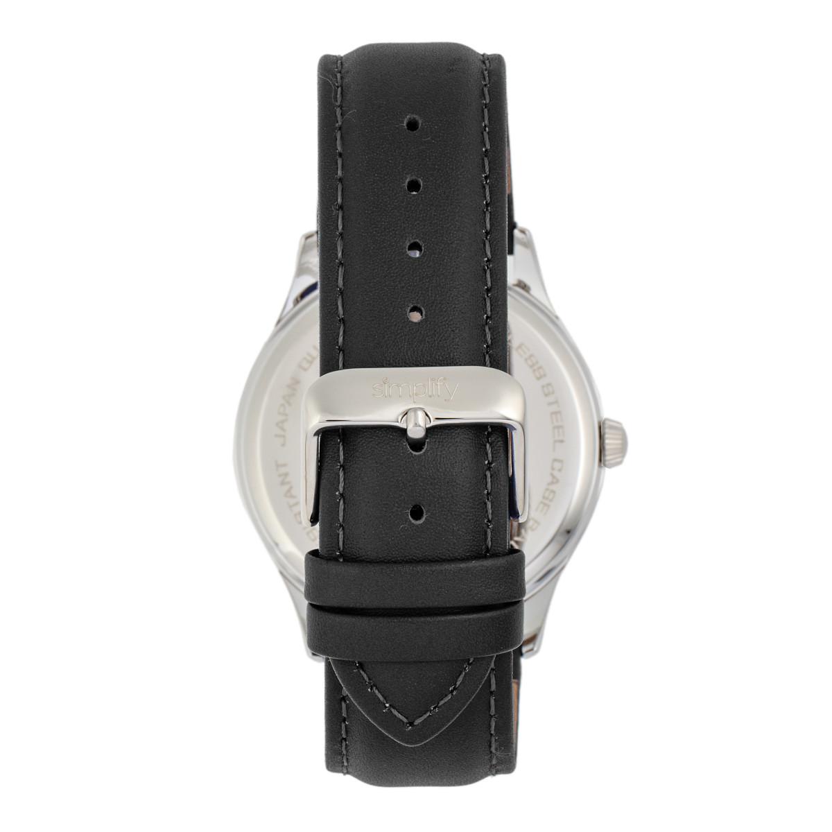 Simplify - The 6900 Leather-Band Watch w/ Date - Brown