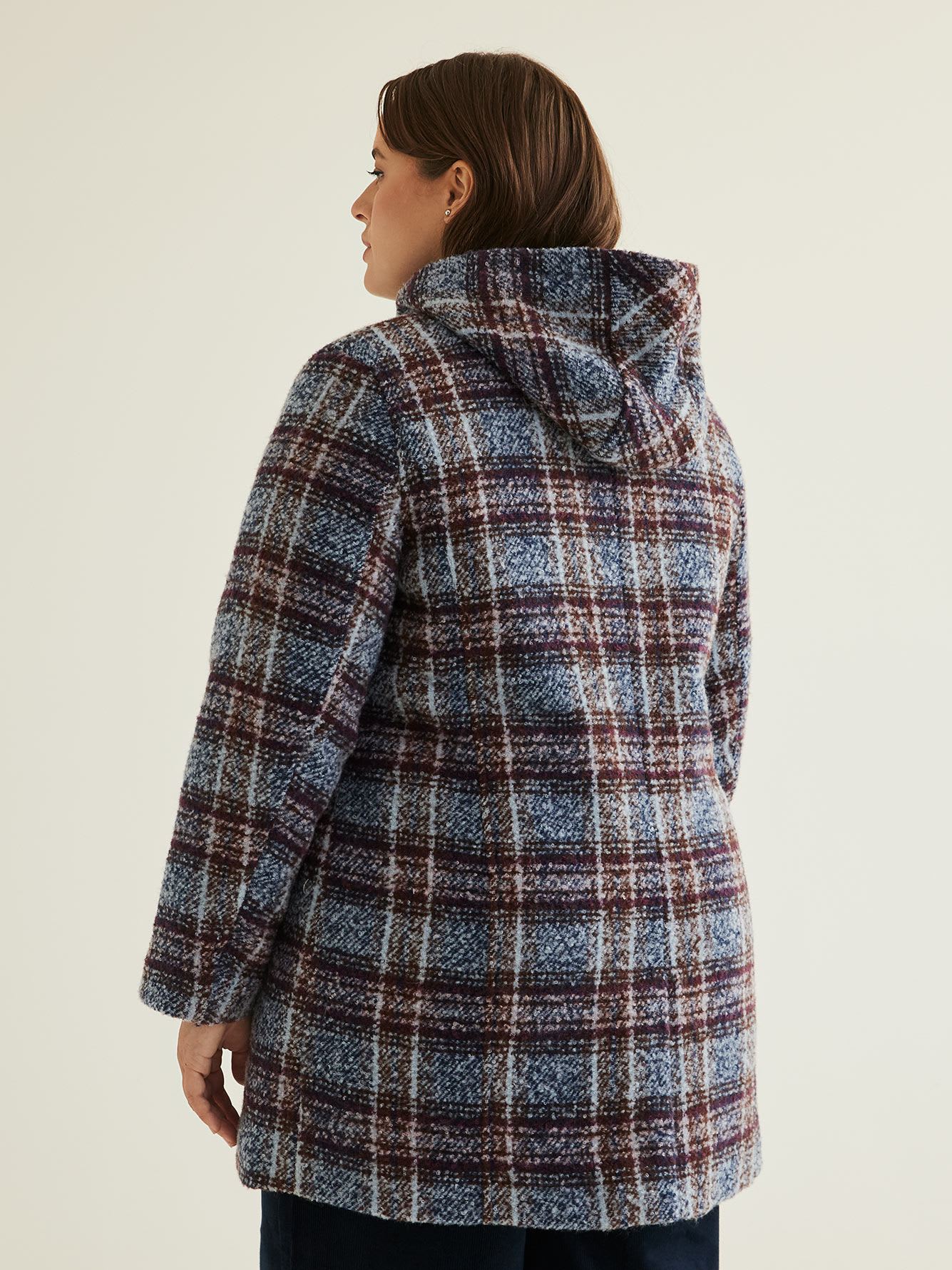 Responsible, Plaid Coat with Hood