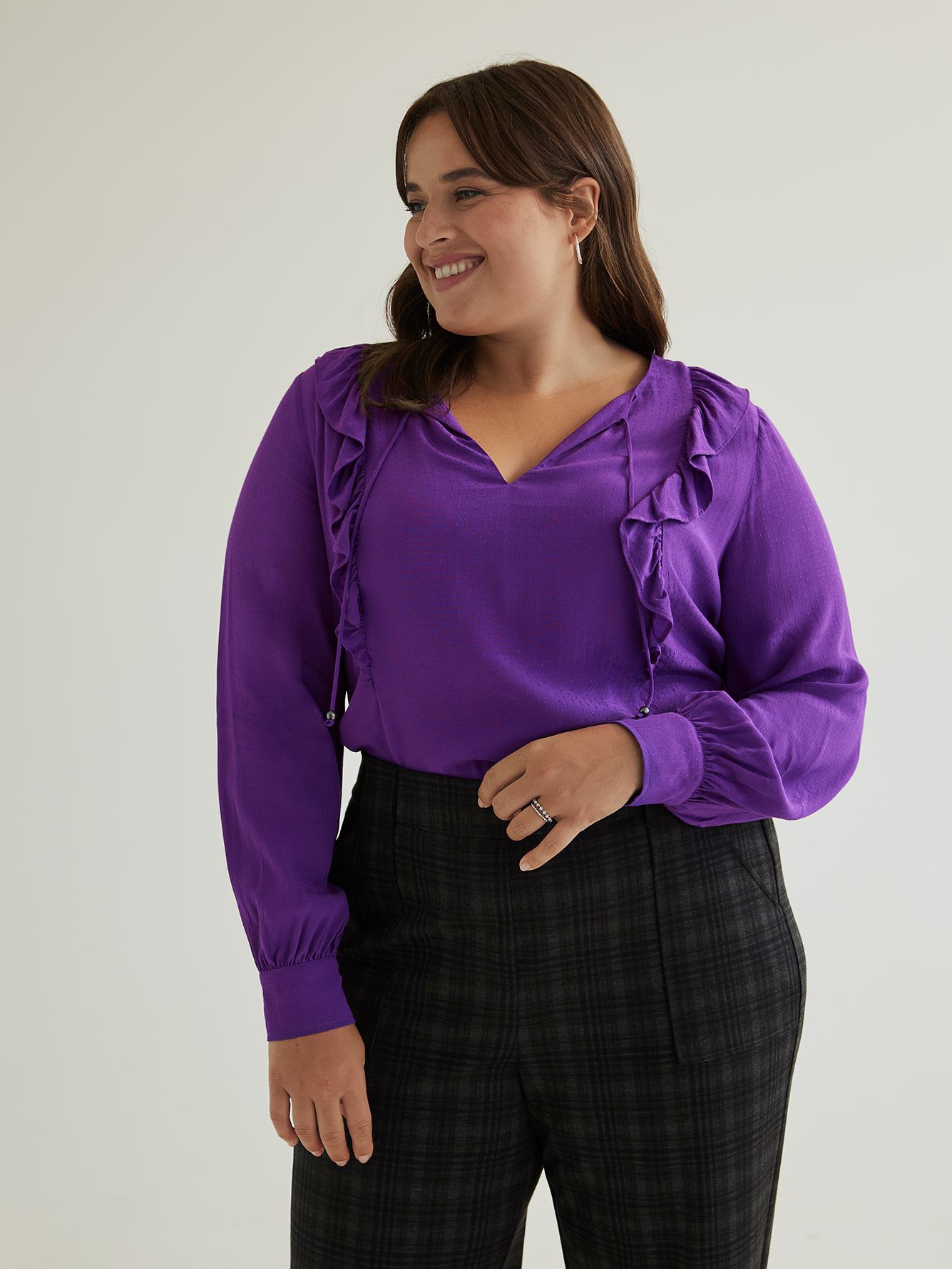 Long Ruffled Blouse