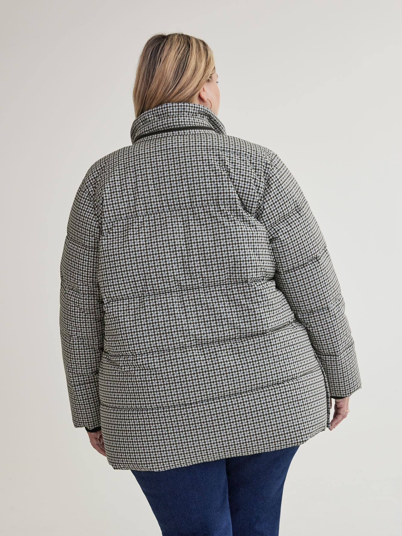 Stretch Puffer Jacket with Removable Hood
