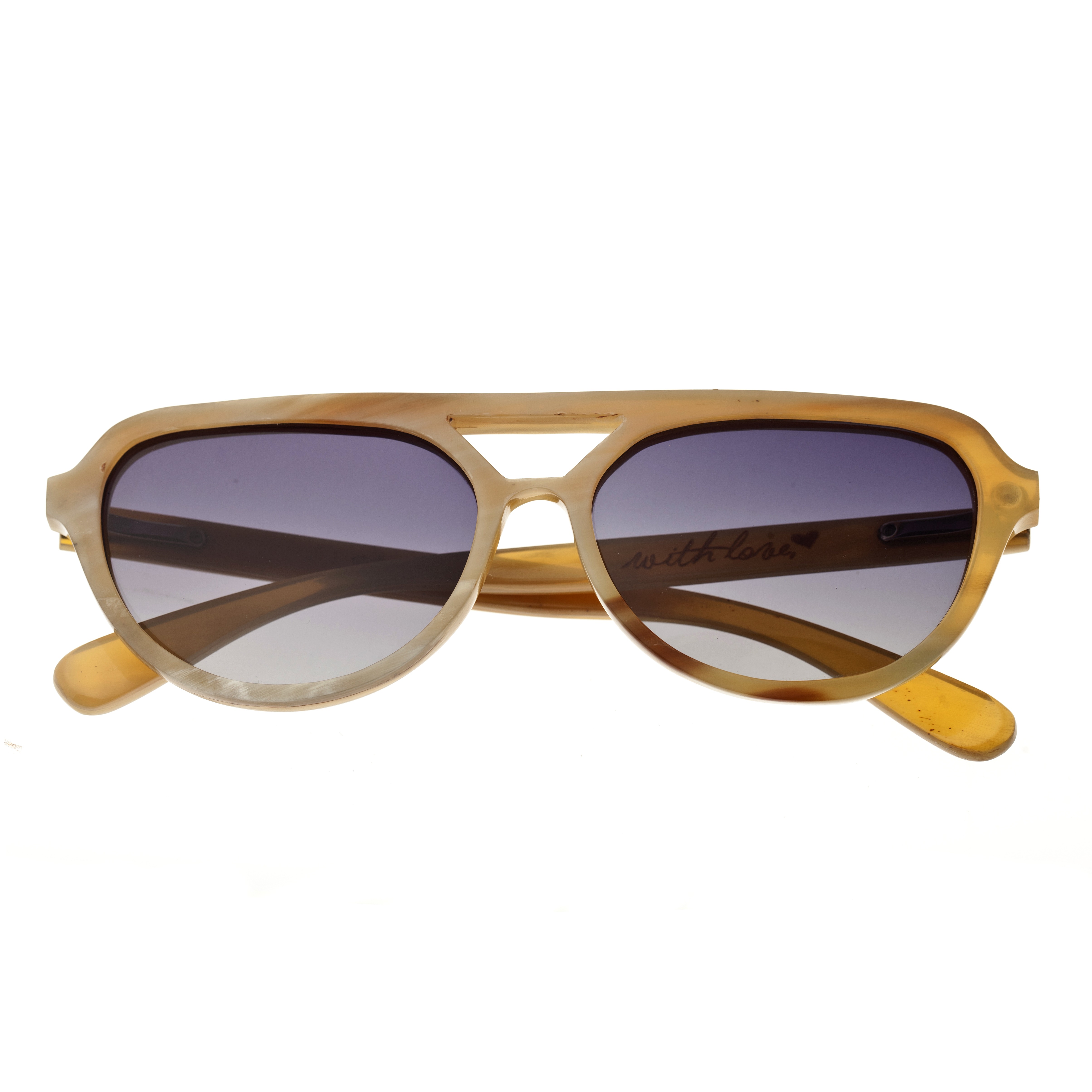 Bertha - Brittany Buffalo-Horn Polarized Sunglasses - Black/Silver