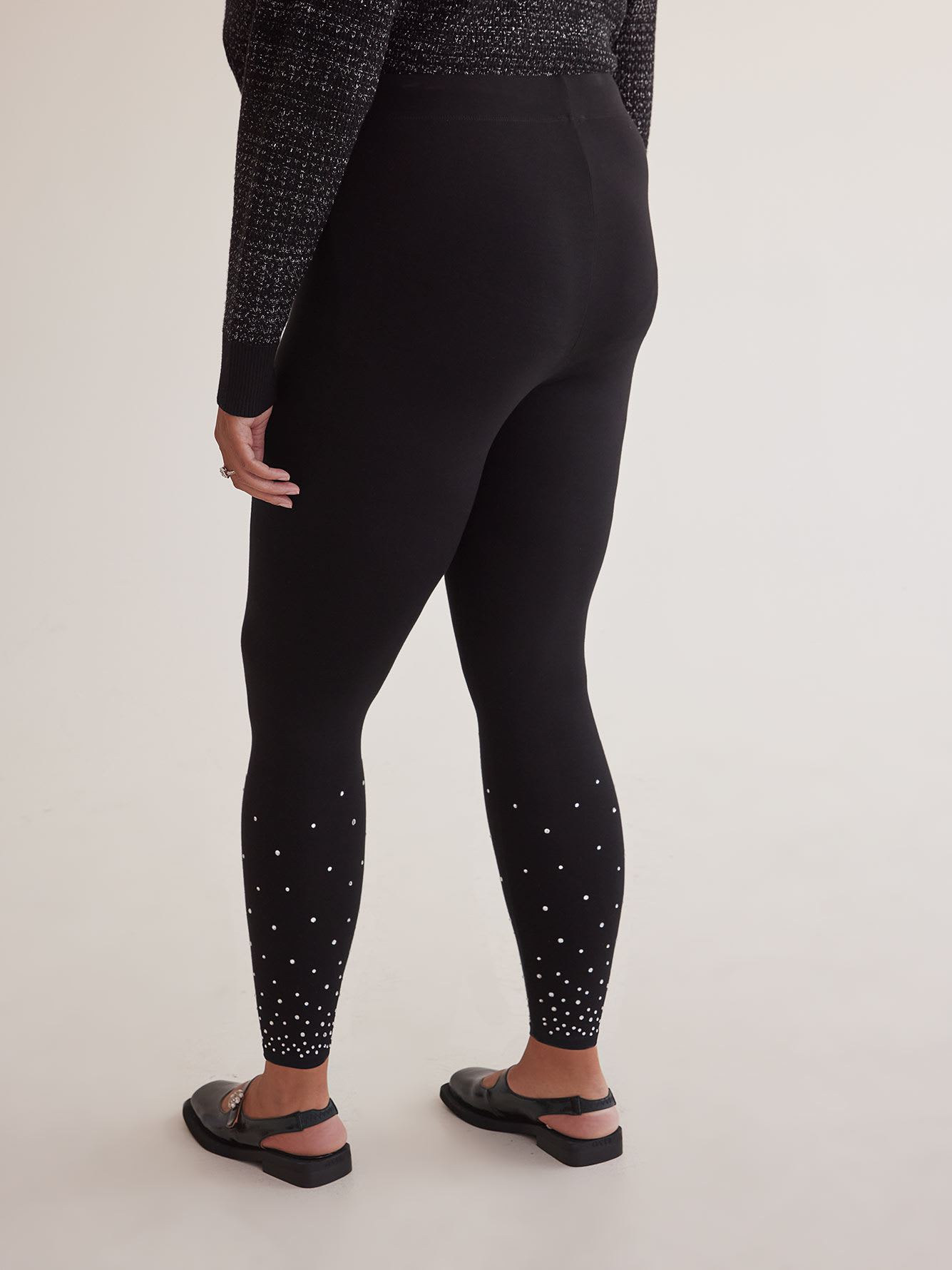 Responsible, Black Legging with Rhinestone Detail - PENN. Essentials