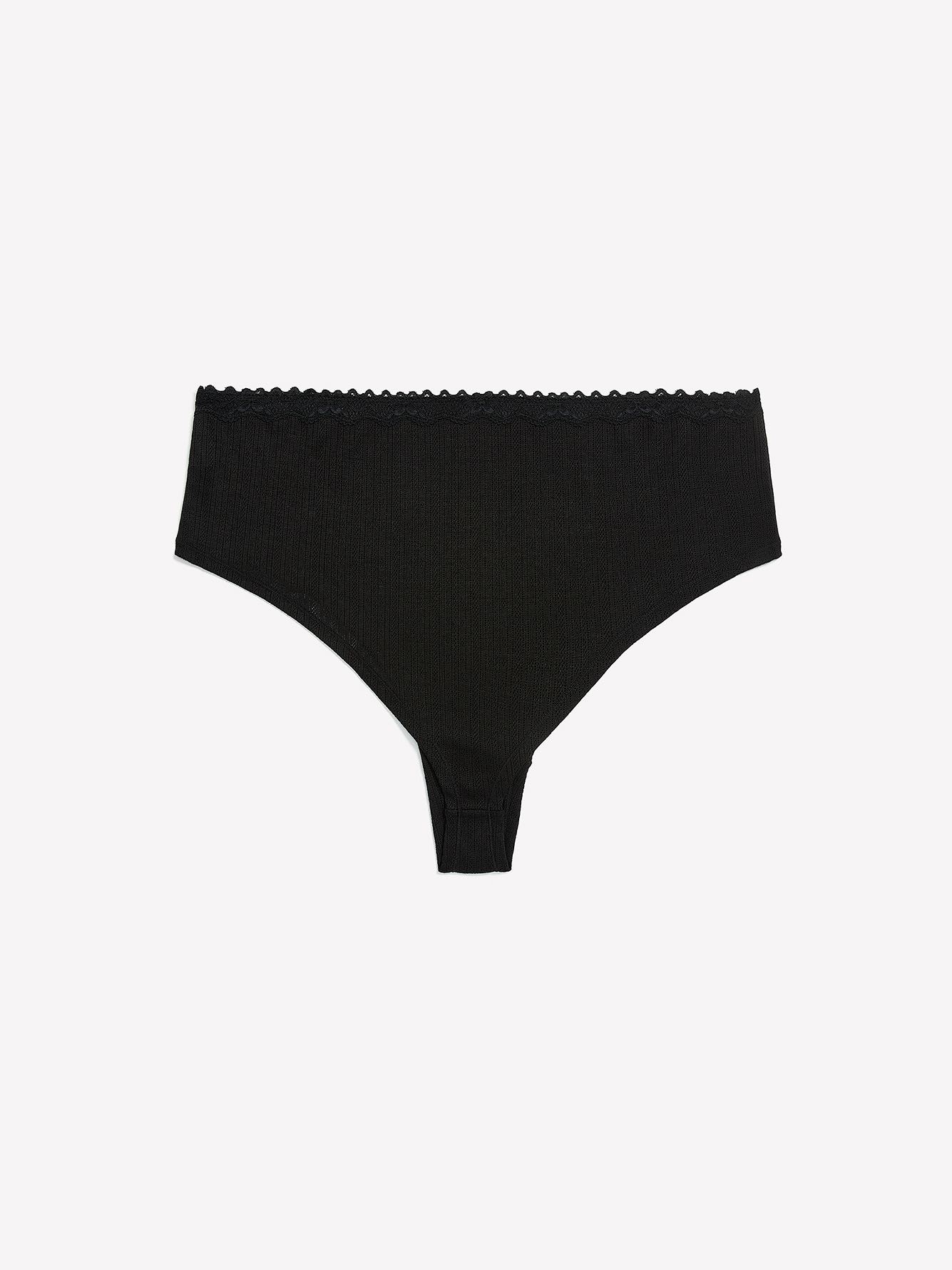 Pointelle Cheeky Brief, Lace Waistband and Bow - ti Voglio