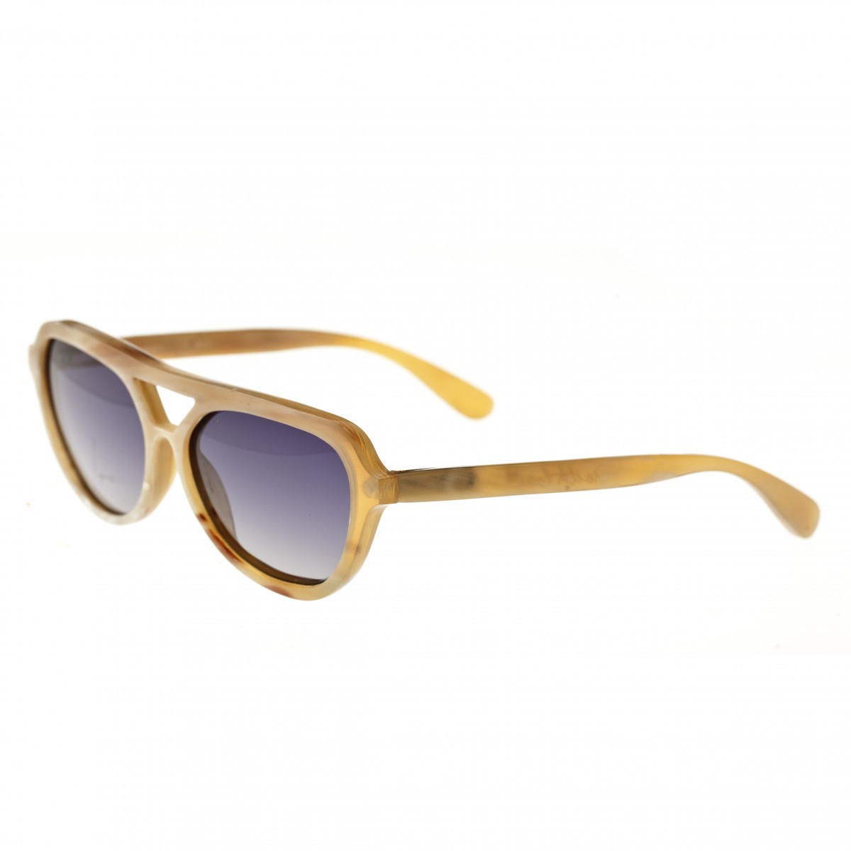Bertha - Brittany Buffalo-Horn Polarized Sunglasses - Black/Silver