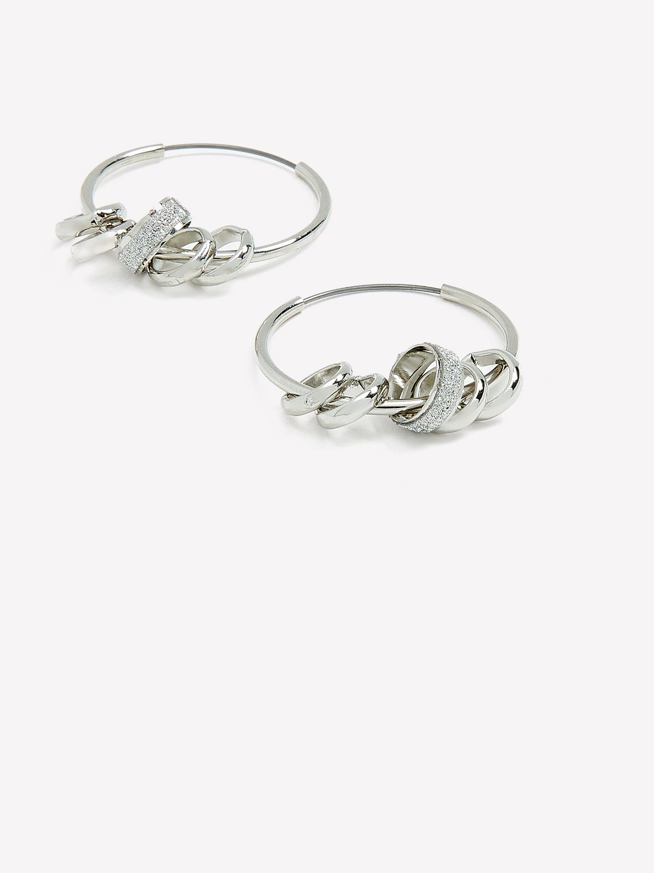 Single Hoop Earrings with Paper Glitter