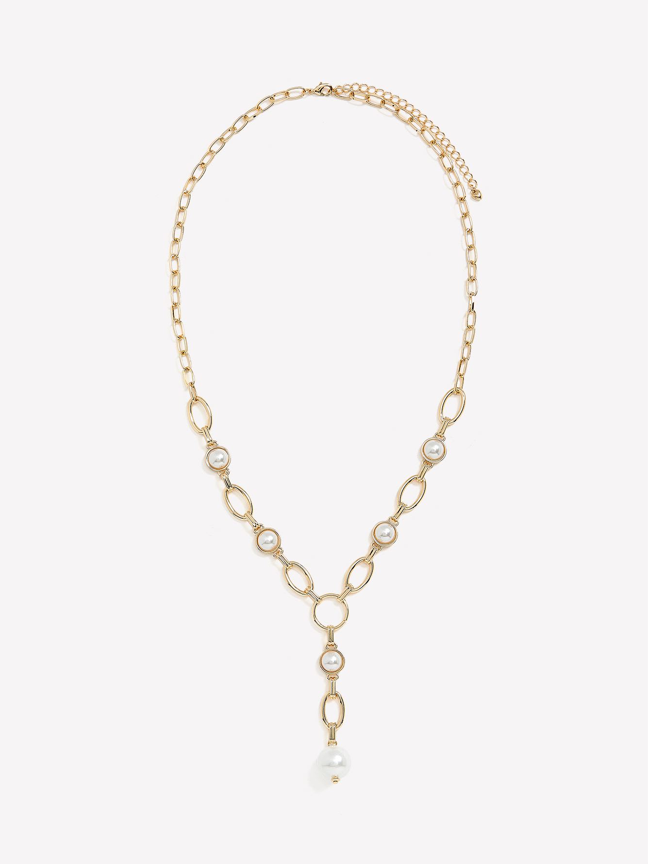 Chain and Pearl Necklace