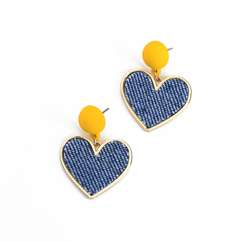 Denim Heart Earrings by Don't AsK