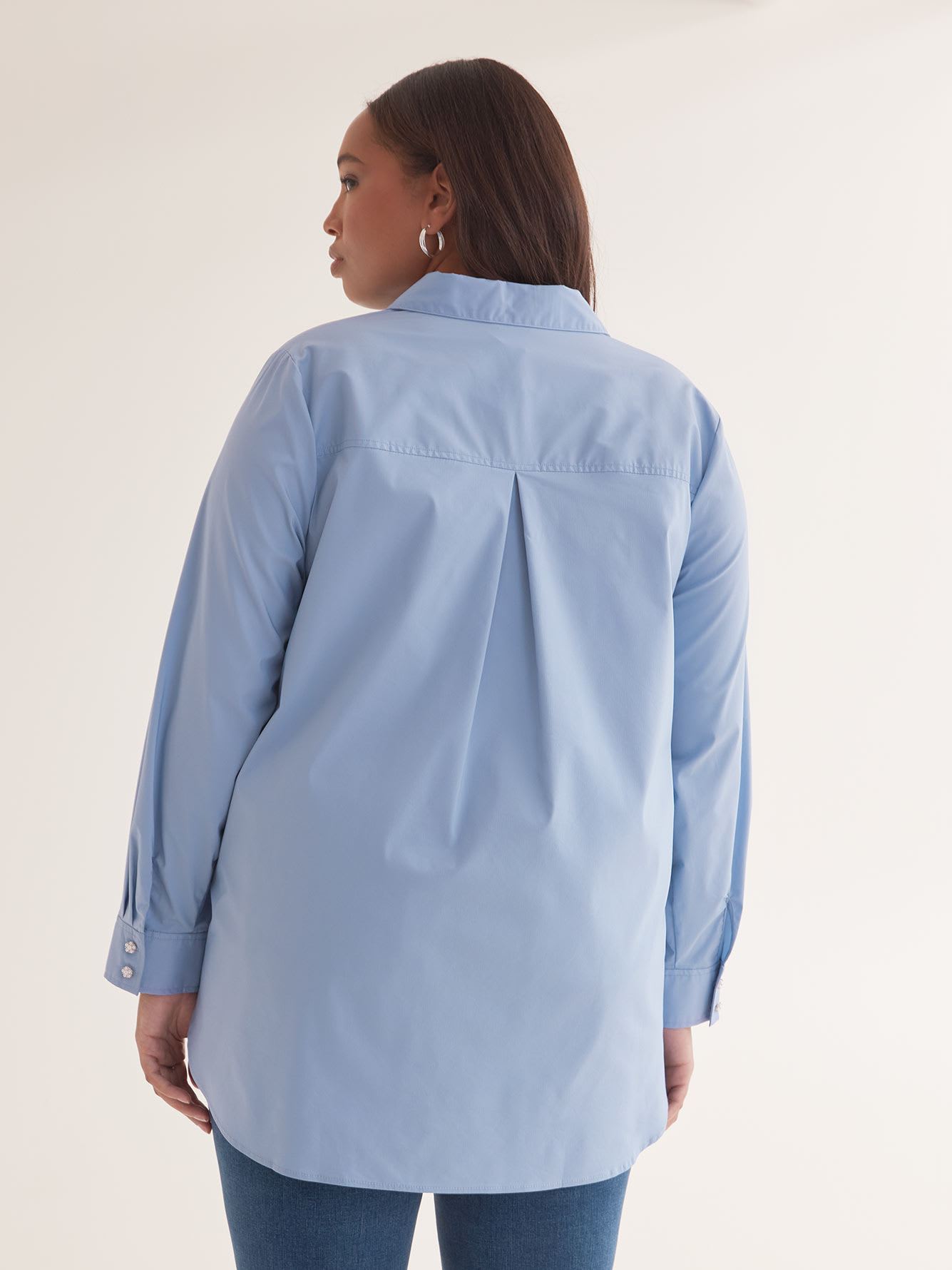 Poplin Jewel Buttoned Down Shirt