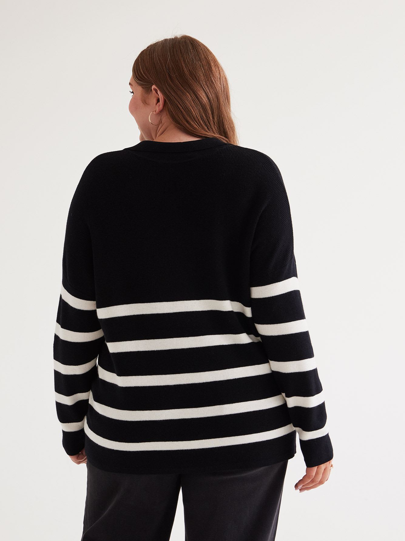Long-Sleeve Polo Sweater