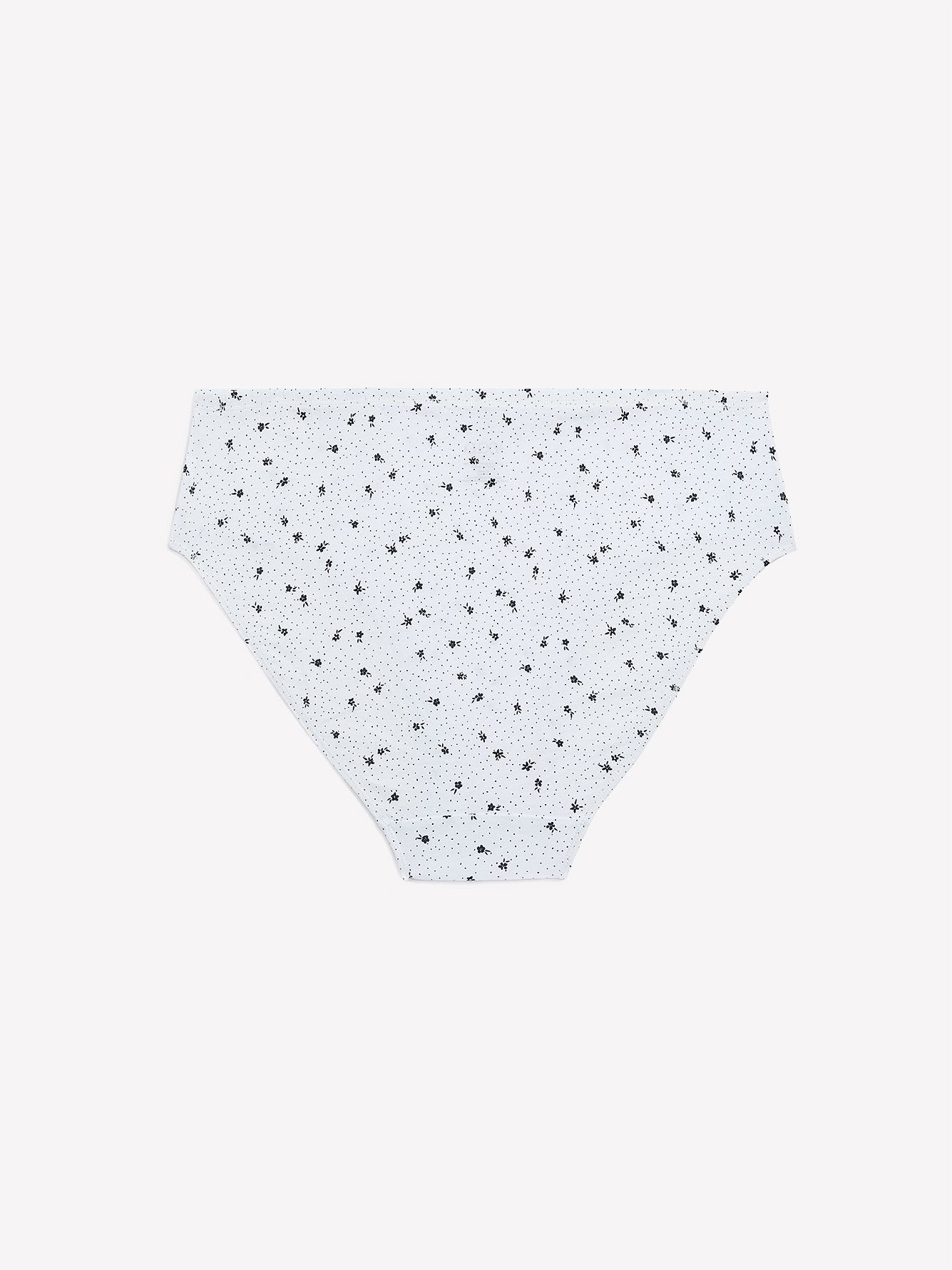High-Cut Dotted Flower Cotton Brief - ti Voglio