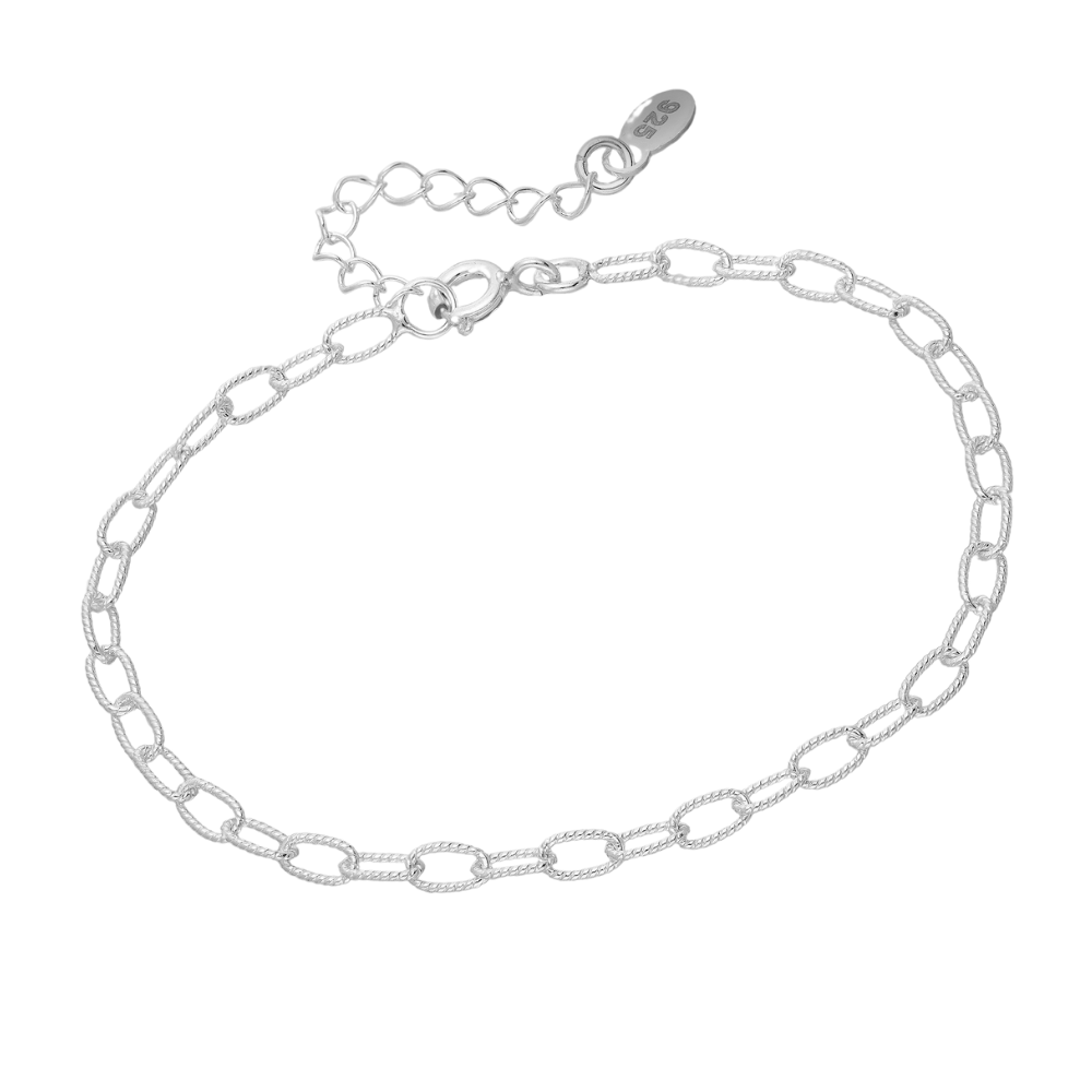 Sterling Silver Open Chain Link Bracelet by Ag Sterling