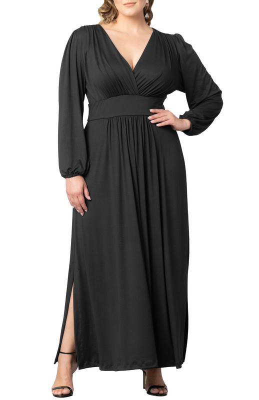 Kiyonna Plus Size Kelsey Long Sleeve Maxi Dress (Plus Size)