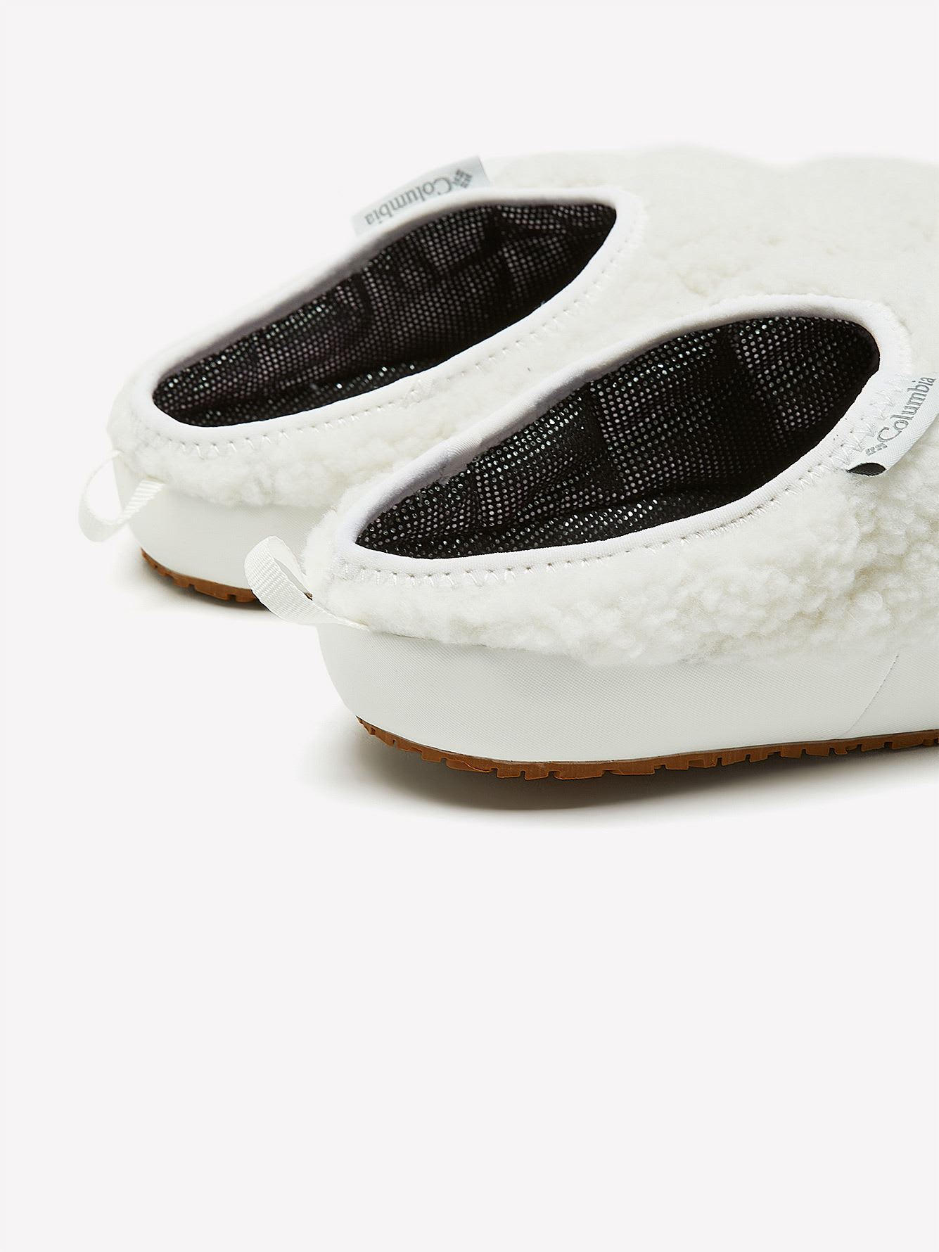 Regular Width, White Sherpa Cozy Cabin Camper Slippers - Columbia