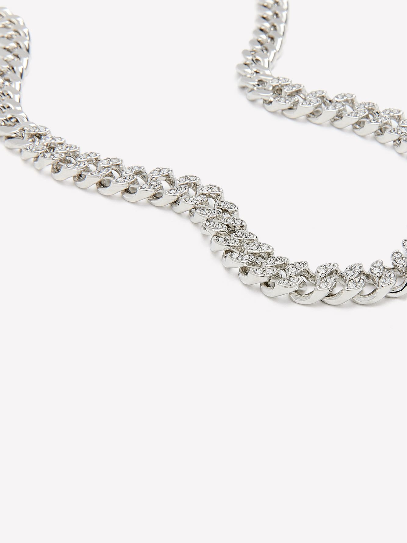 Rhinestone Chain Choker Necklace
