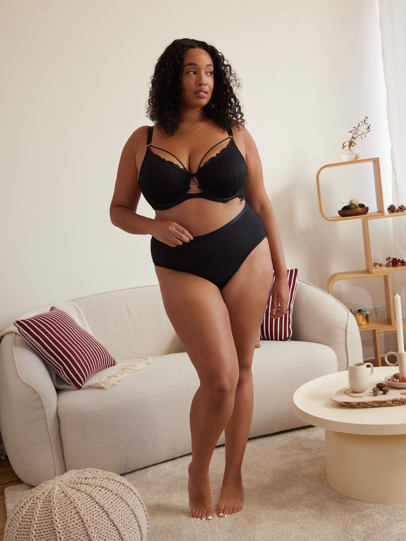 Sexy Black Cheeky Panty with Lace Back - Déesse Collection