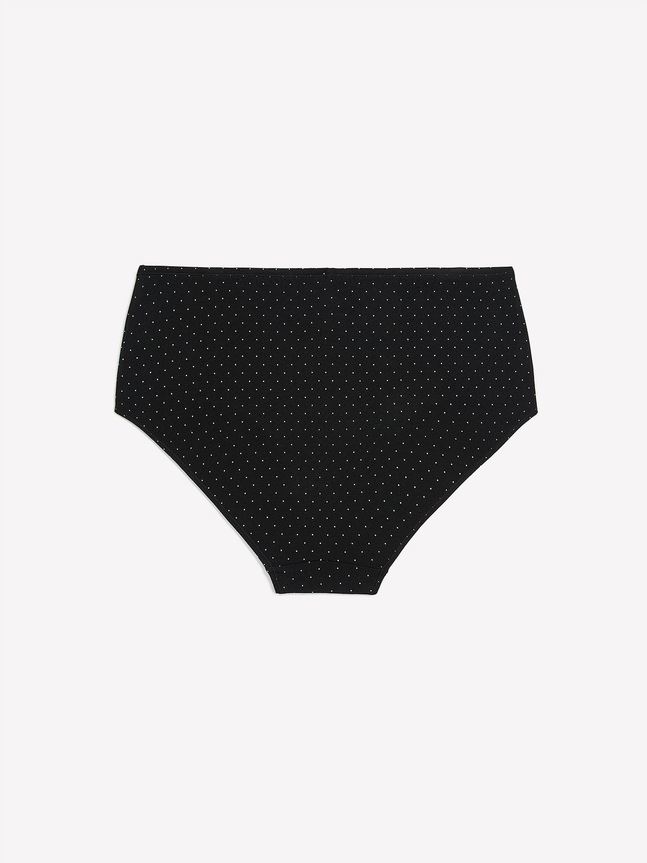 Black Dotted Cotton Full Brief - ti Voglio