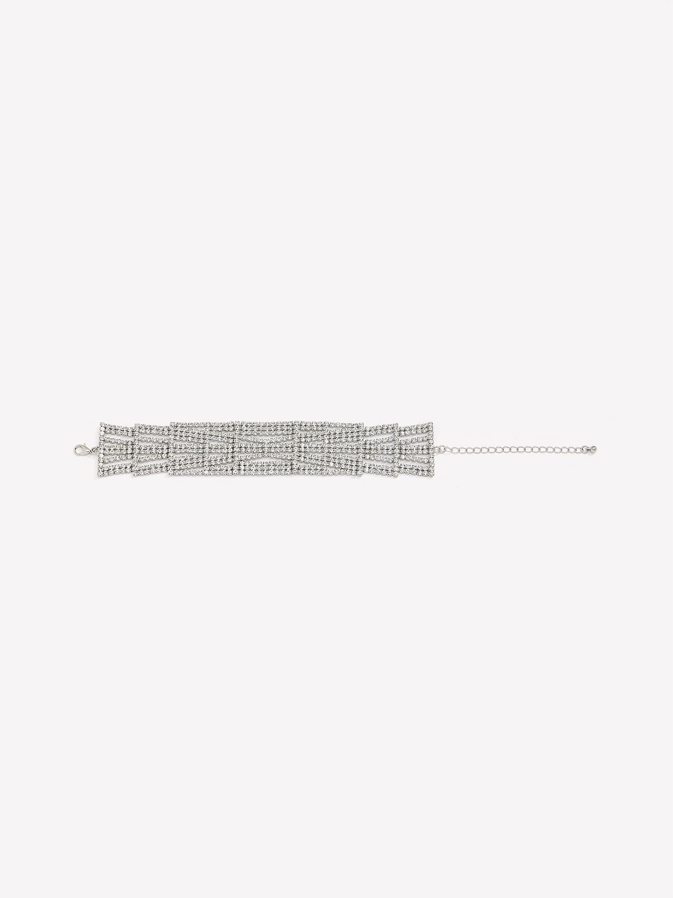 Wide All-Over Rhinestones Bracelet
