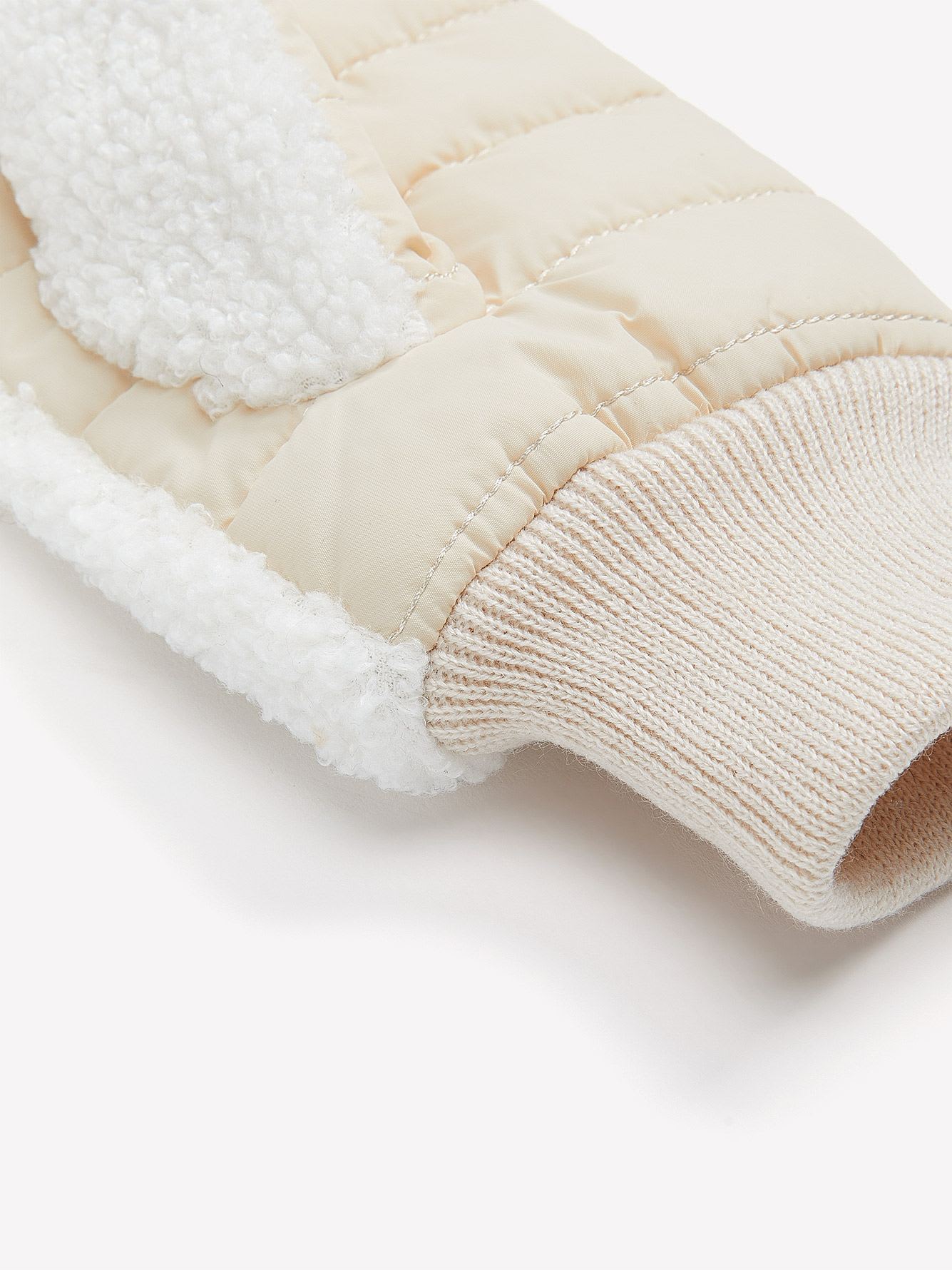 Sherpa Mittens with Ribbed Cuffs