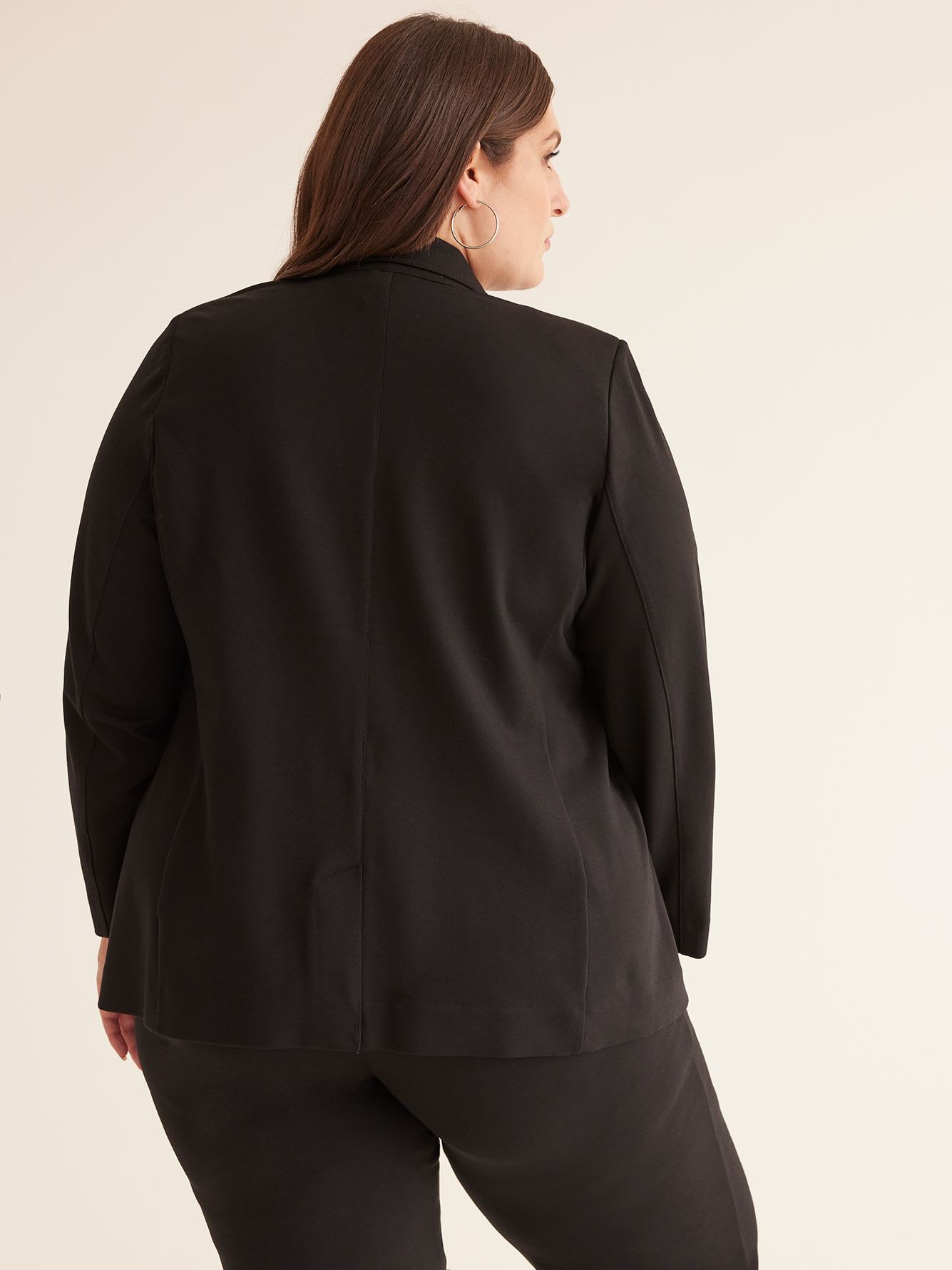 Black Ponte de Roma Jacket with Low Lapels