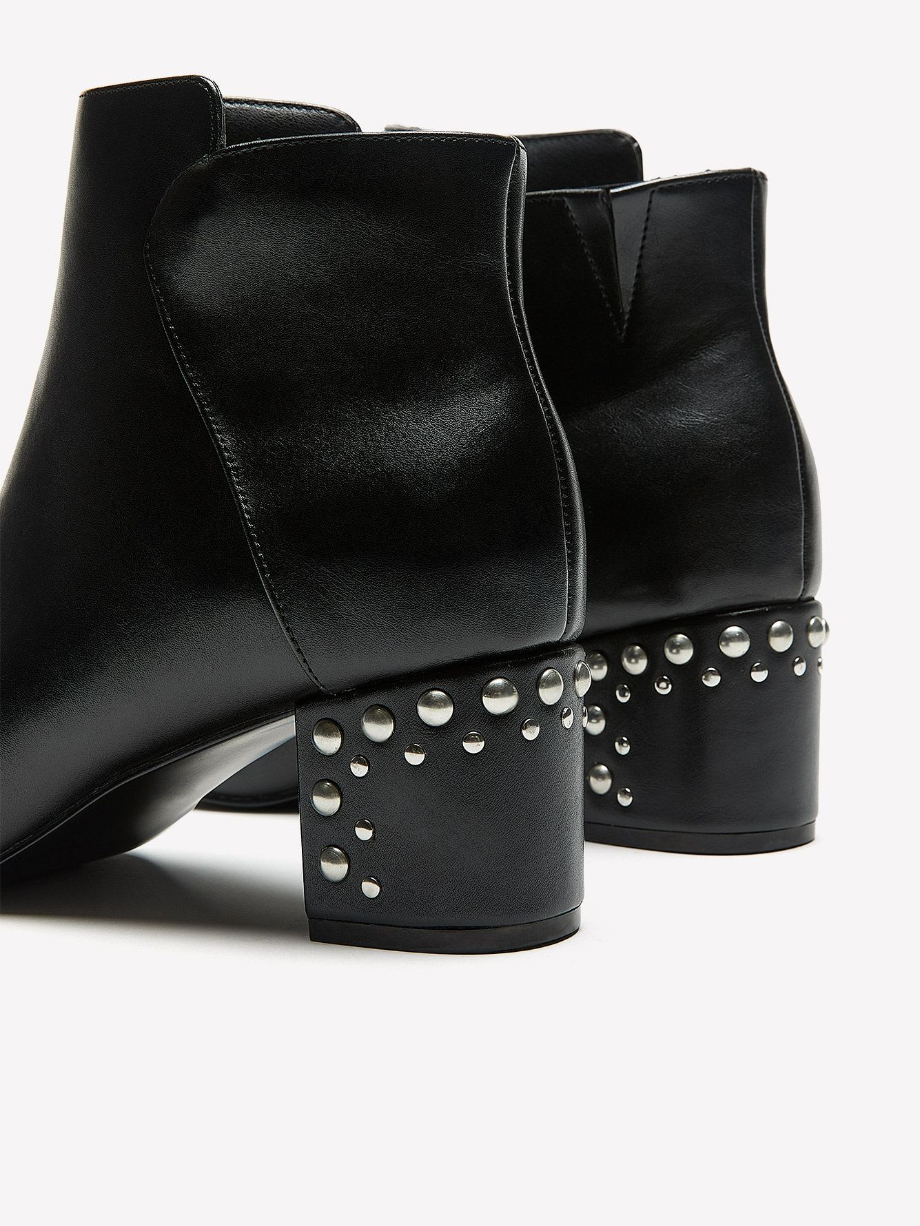 Extra Wide Width, Ankle Booties with Studs on Heel