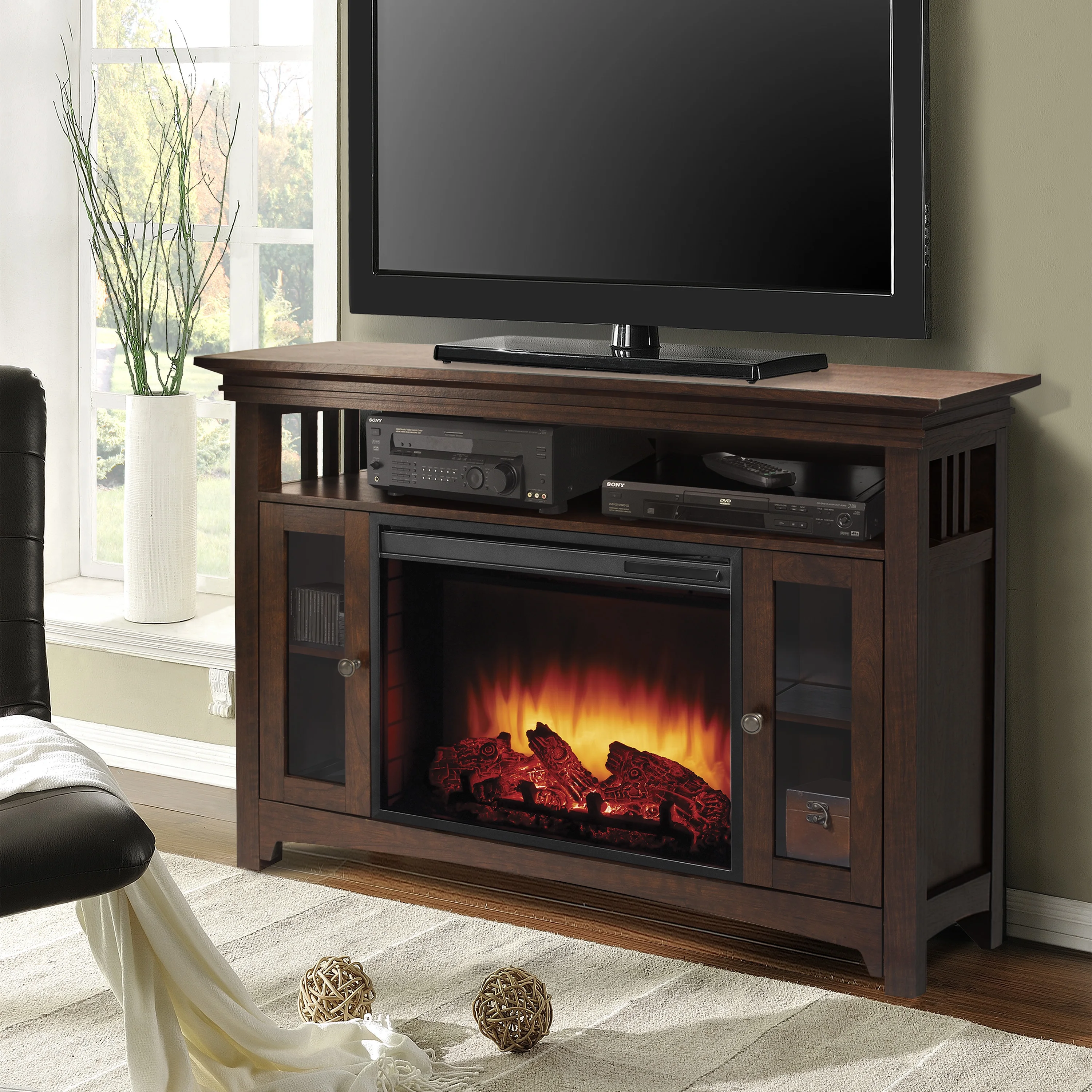 Muskoka Wyatt 48 in. Fireplace TV Stand - Burnished Oak