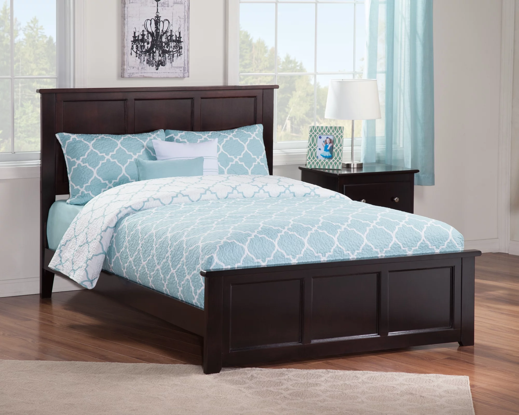 AFI Madison Full Wood Traditional Bed with Matching Headboard Footboard Set in Espresso