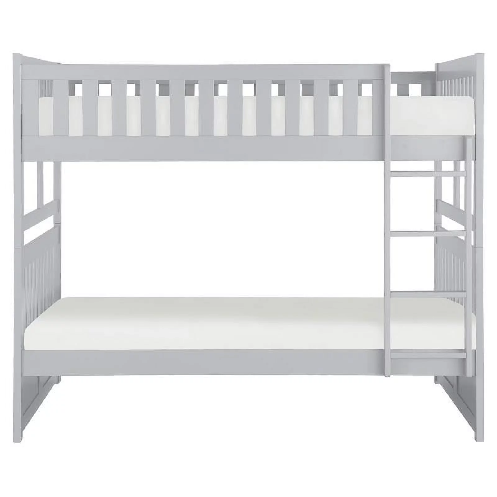 Pemberly Row Transitional Wood Full over Full Bunk Bed in Gray