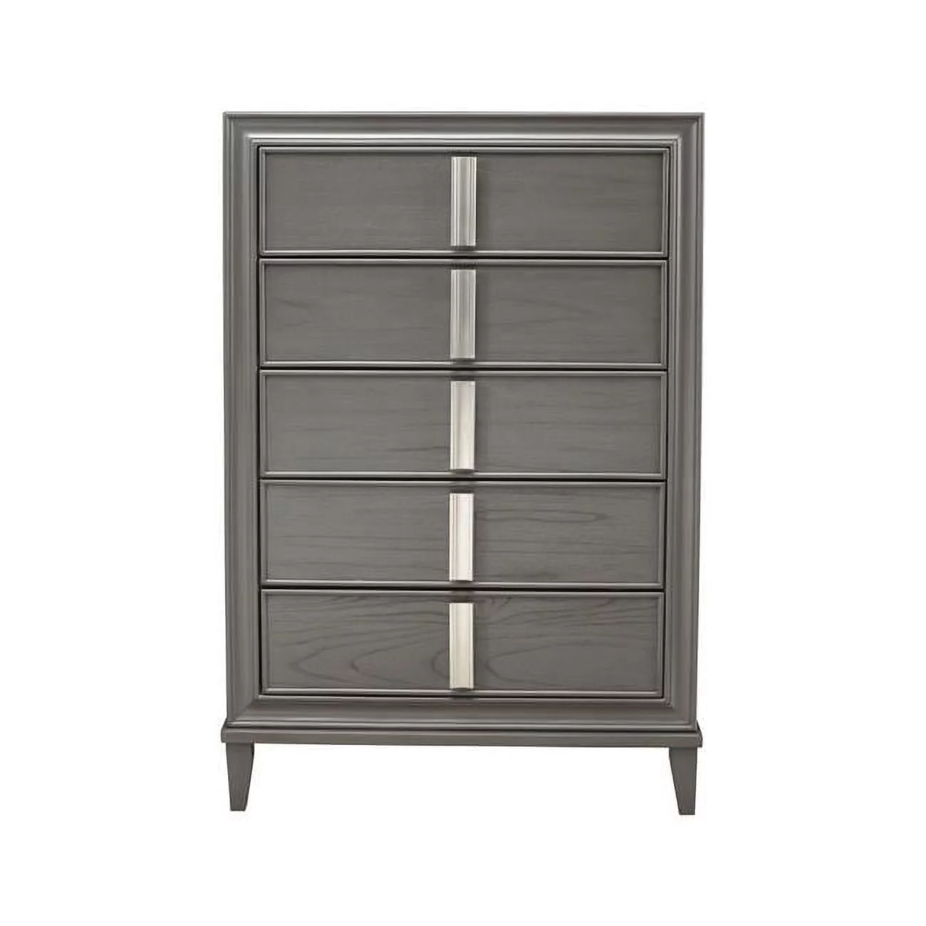 20 x 38 x 54 in. Gray Solid Wood Five Drawers Standard Chest