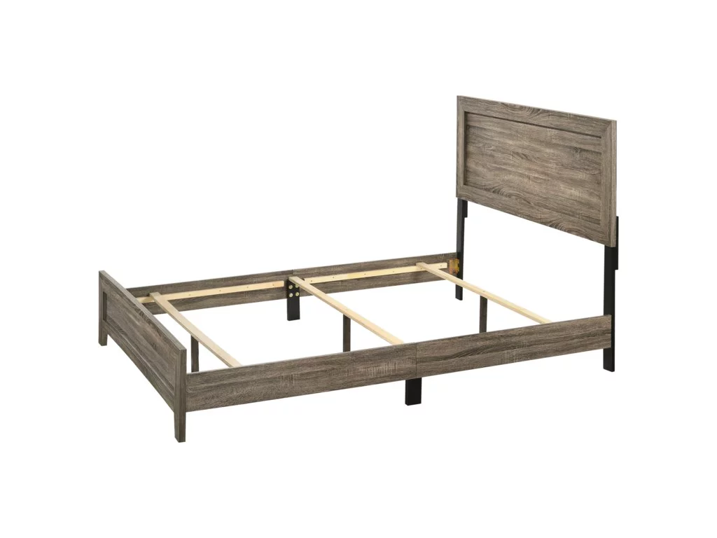 Contemporary 1Pc Full Size Panel Bed Wooden Home Bedroom Furniture Gray Finish