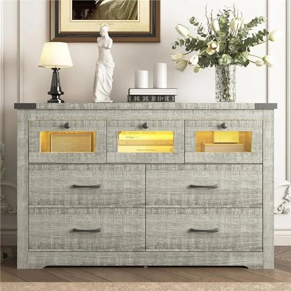 NLIBOOMLife 6 Drawer Dresser Black Dresser for Bedroom Modern Wood Dresser with Gold Handle Chest of Drawers TV Stand Dresser for Living Room