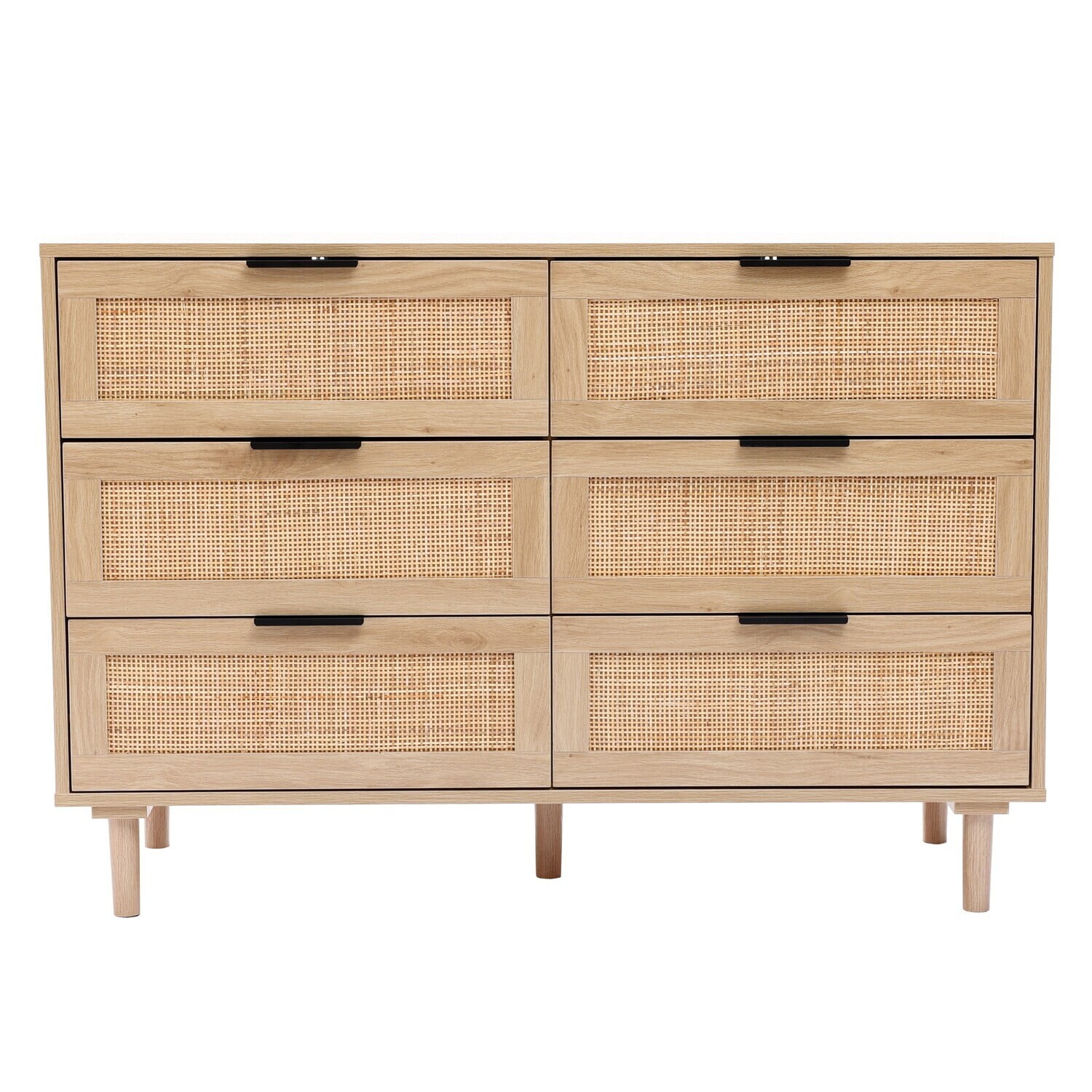 HomeStock Mountain Lodge Light Wood 6-Drawer Bedroom Dresser